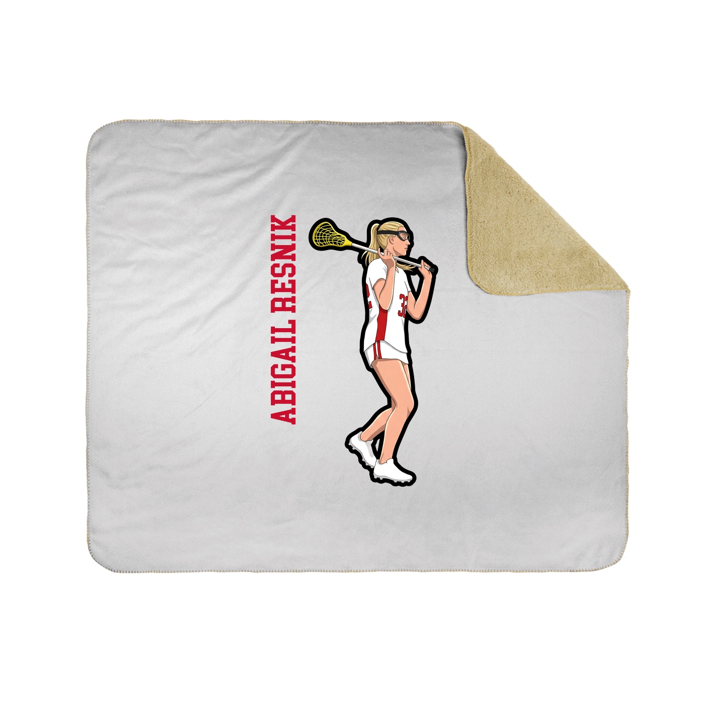 Throw Blanket — Name Vertical in White
