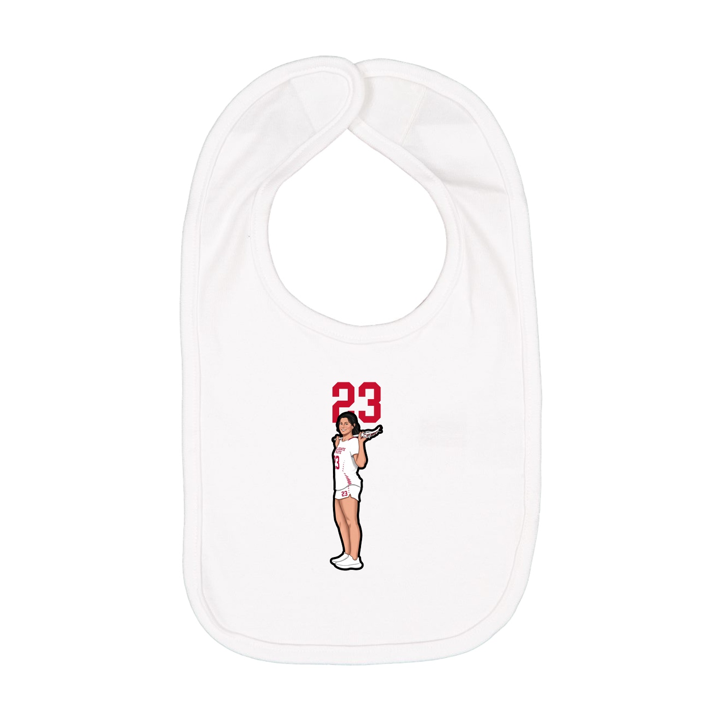 Infant Bib — Number Top in White
