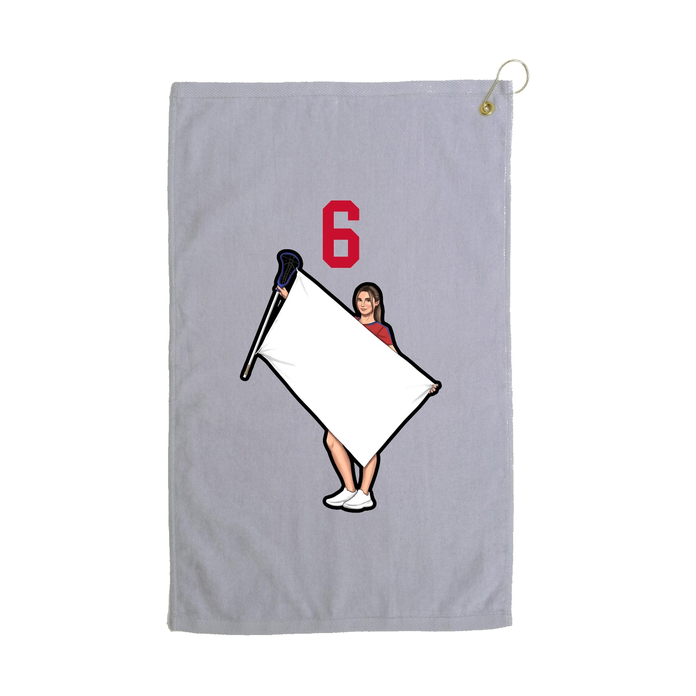 Golf Towel — Number Top in Grey