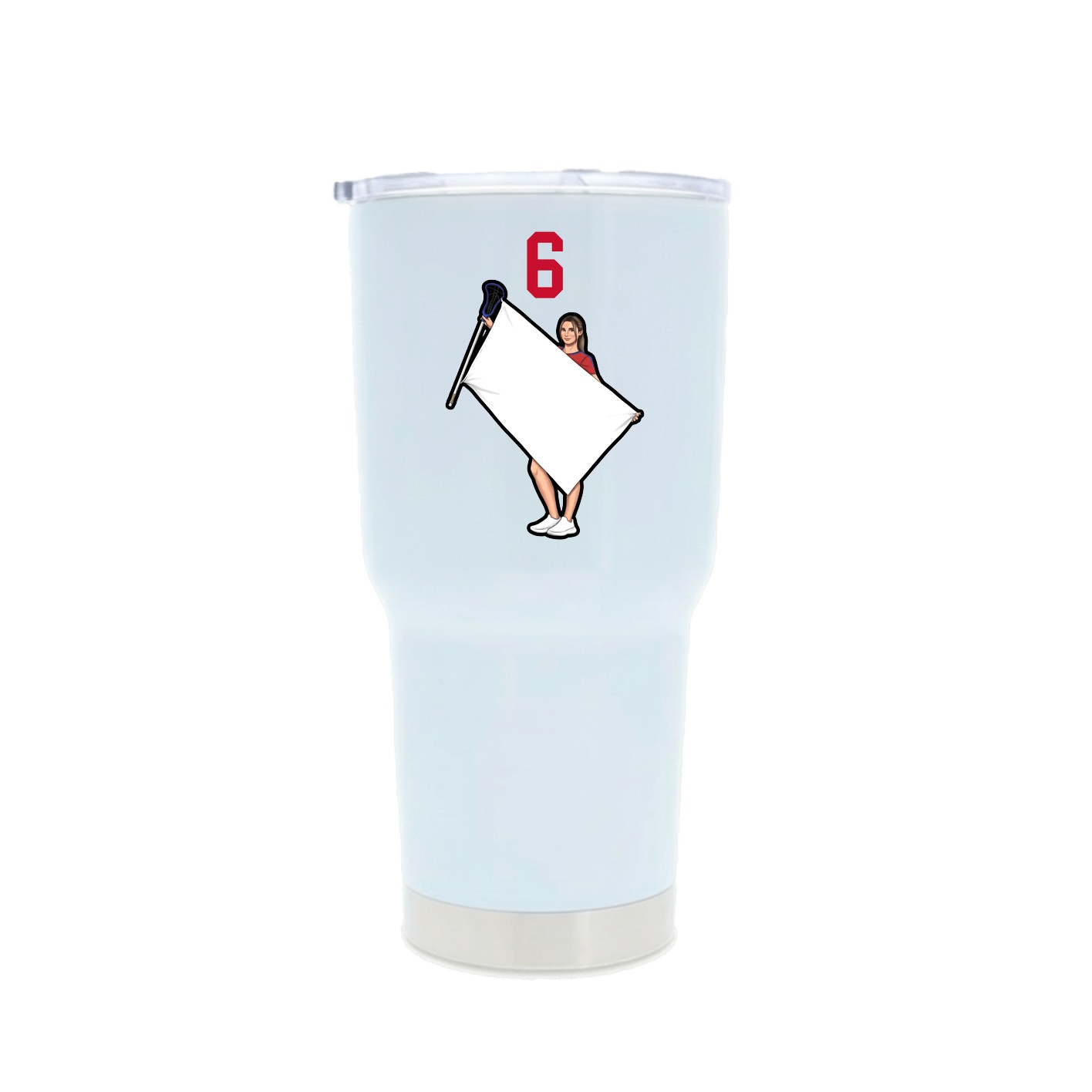30oz Stainless Steel Tumbler — Number Top in White