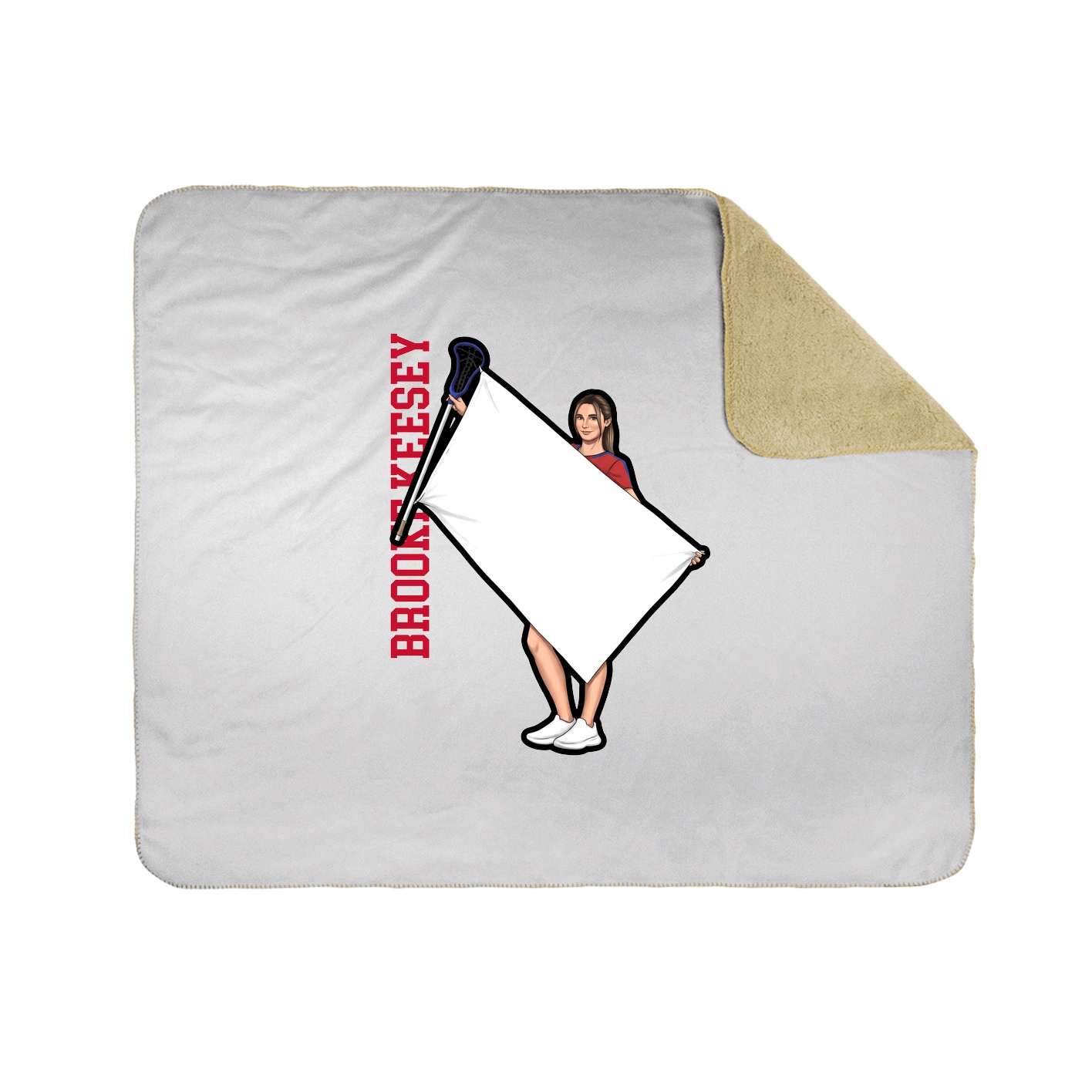 Throw Blanket — Name Vertical in White