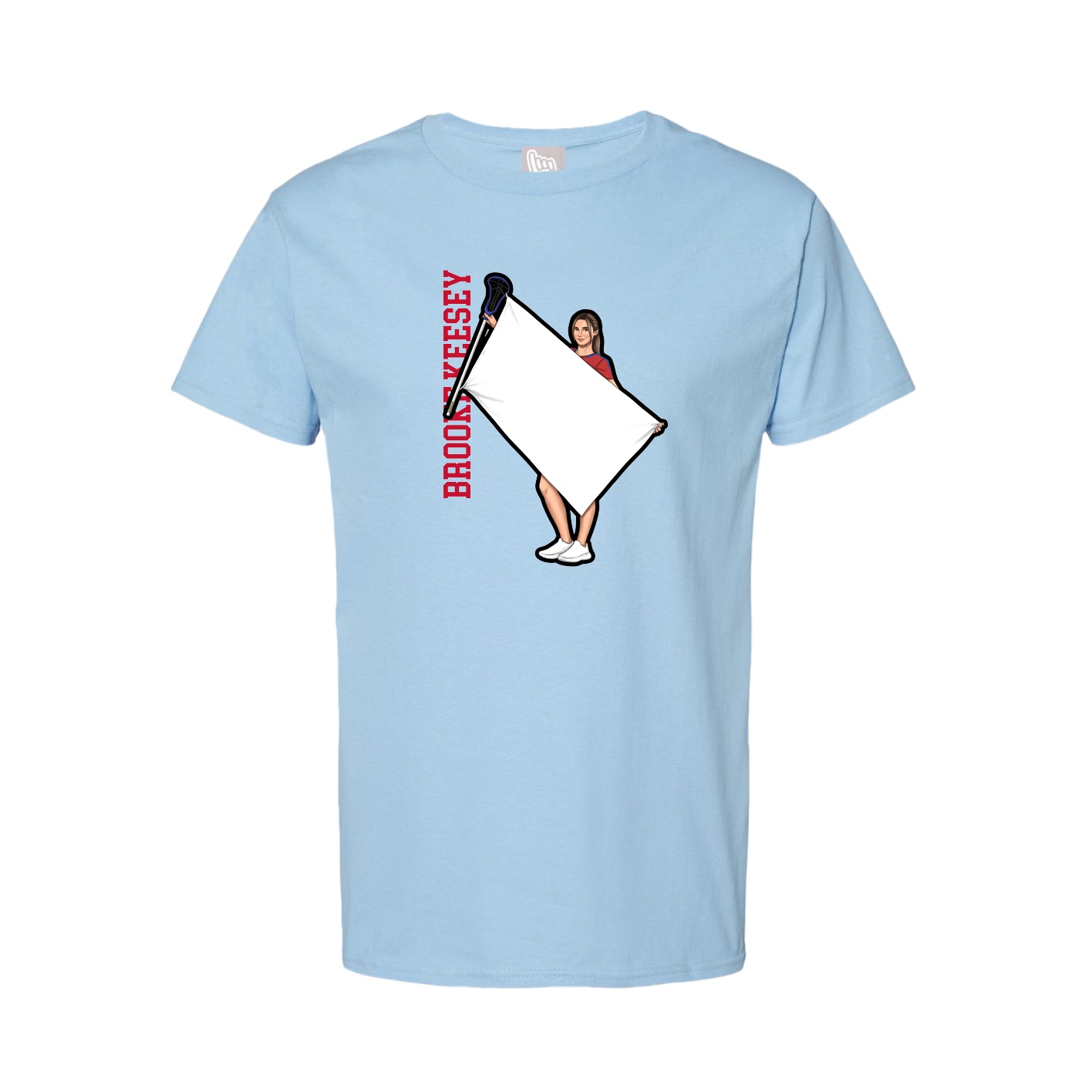 Tee — Name Vertical in Light Blue