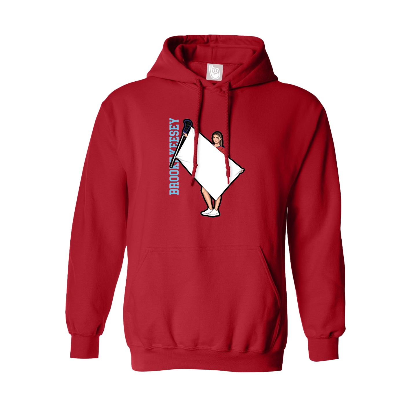 Youth Hoodie — Name Vertical in Red