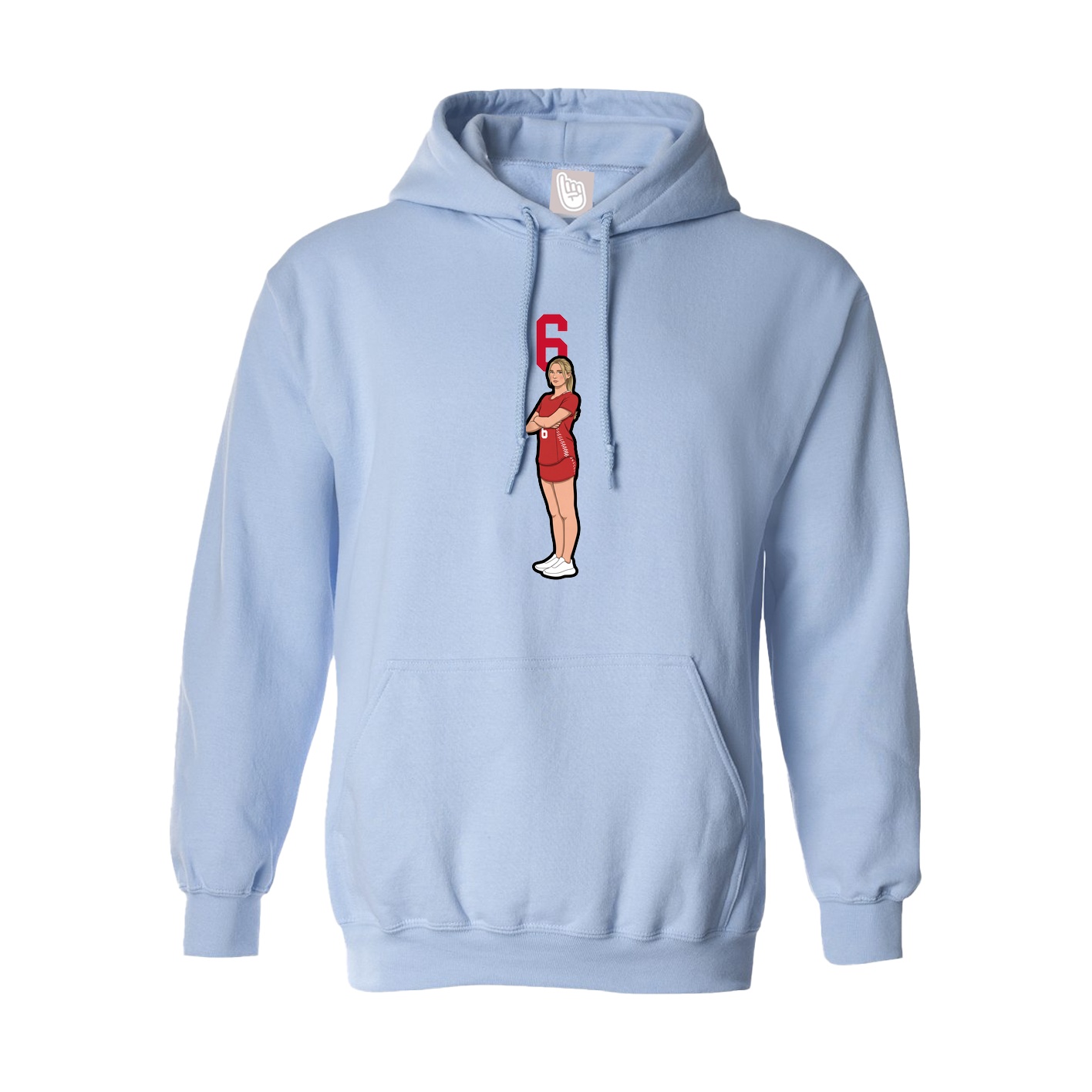 Hoodie — Number Top in Light Blue