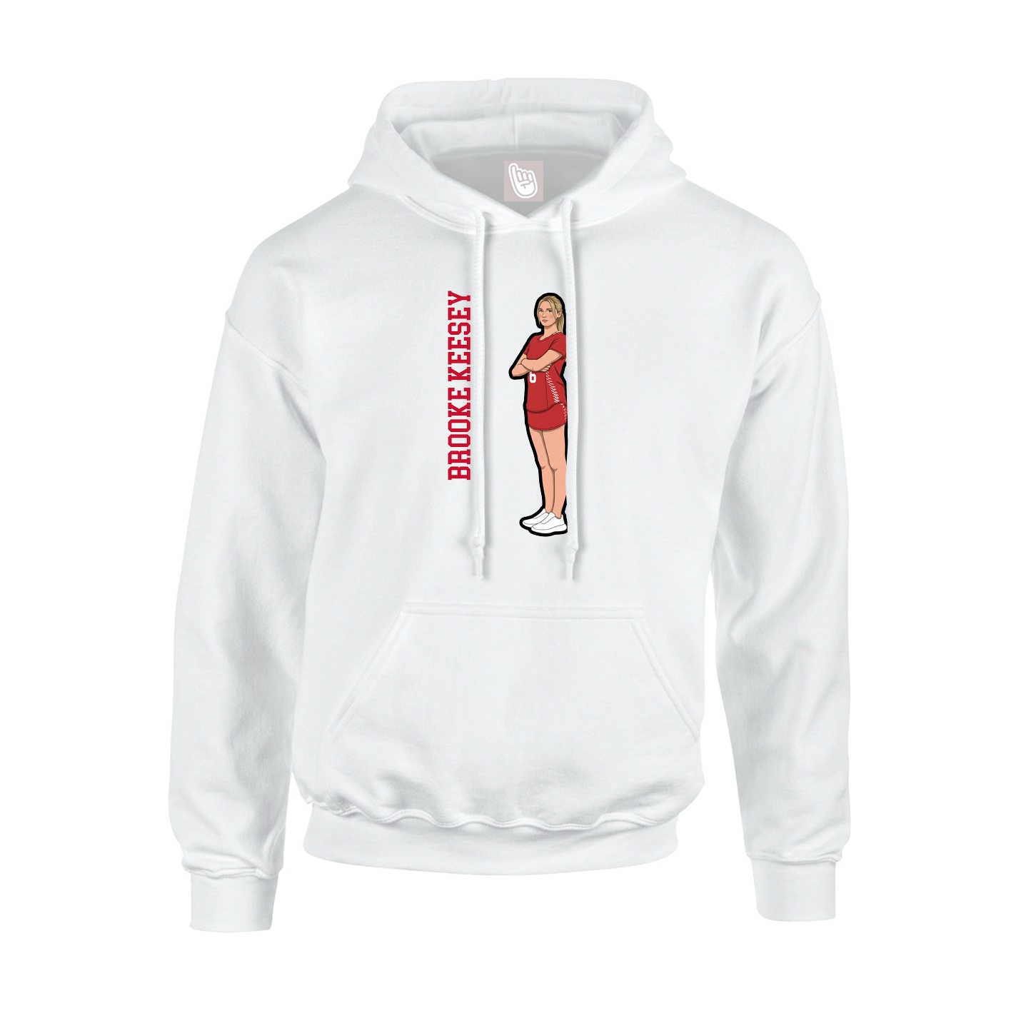 Youth Hoodie — Name Vertical in White