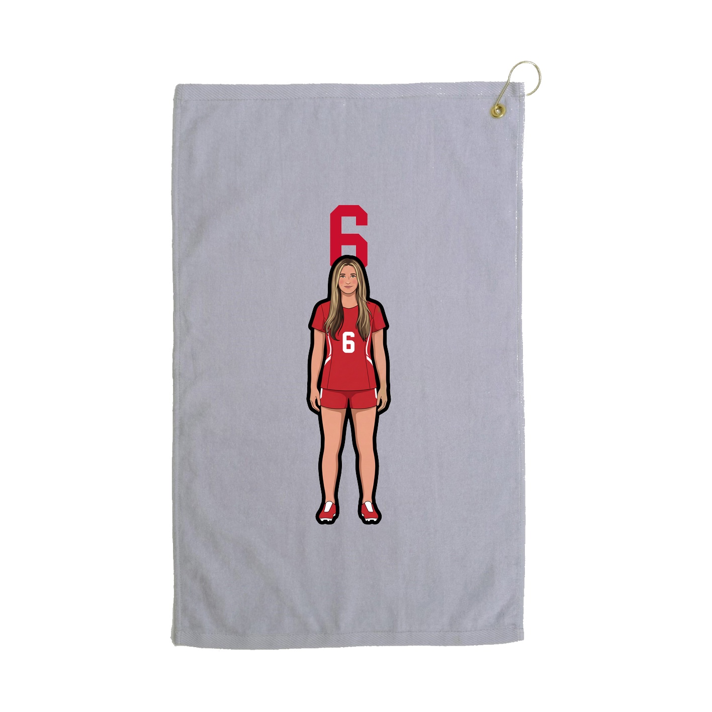 Golf Towel — Number Top in Grey