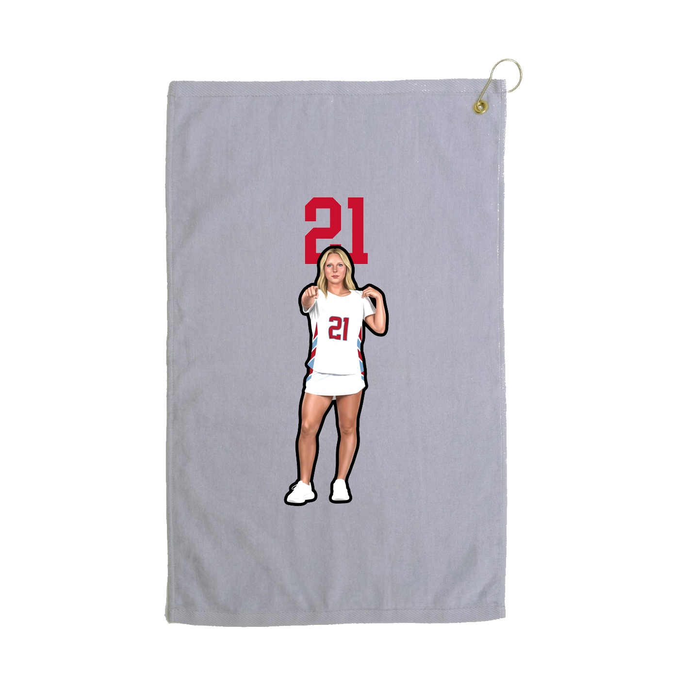 Golf Towel — Number Top in Grey