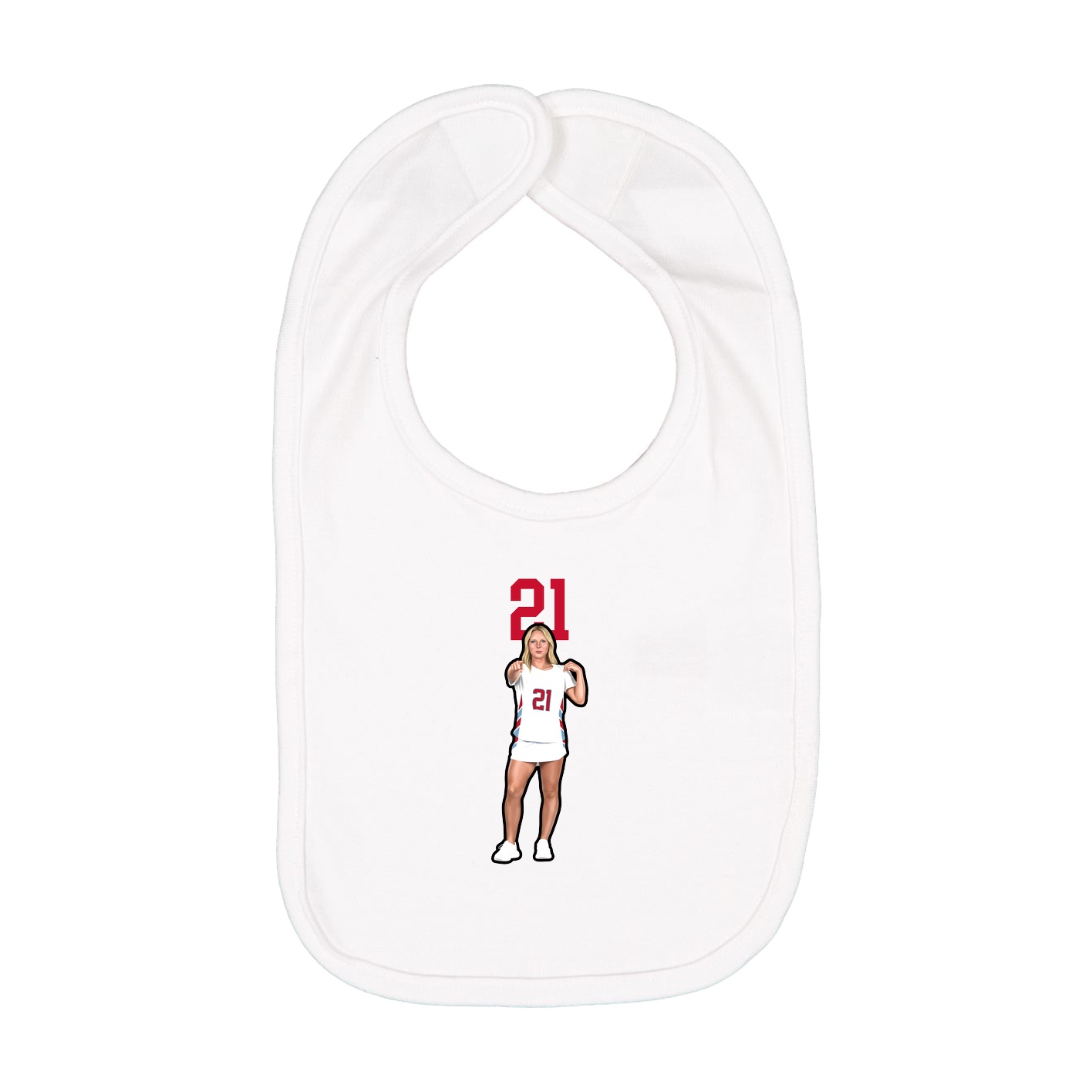 Infant Bib — Number Top in White