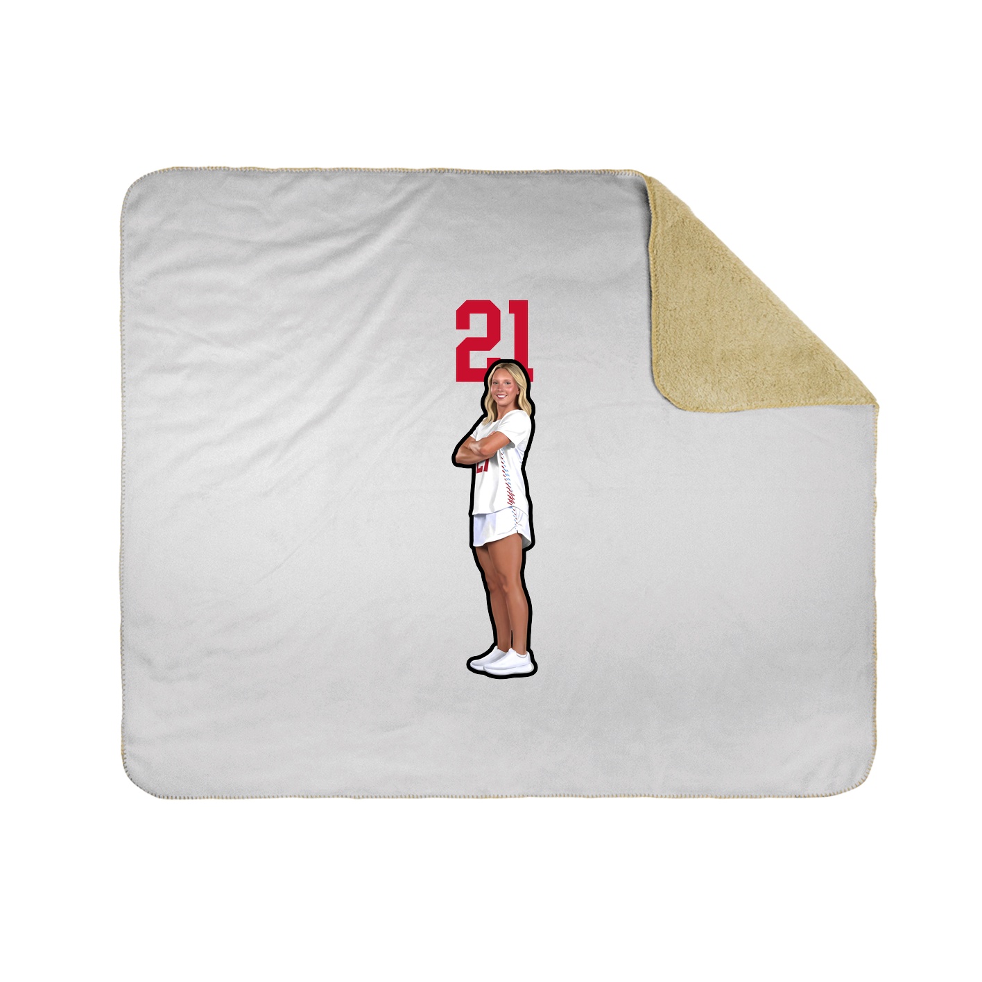 Throw Blanket — Number Top in White