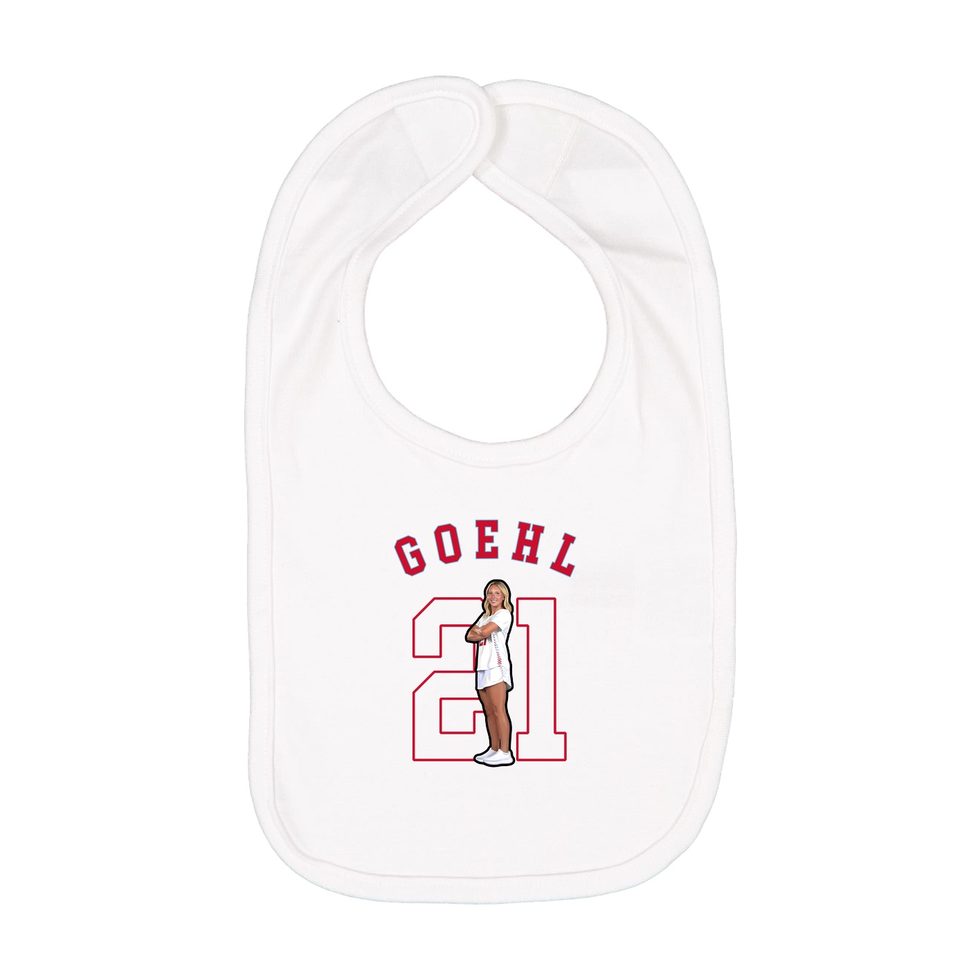 Infant Bib — Shirsey Arch in White