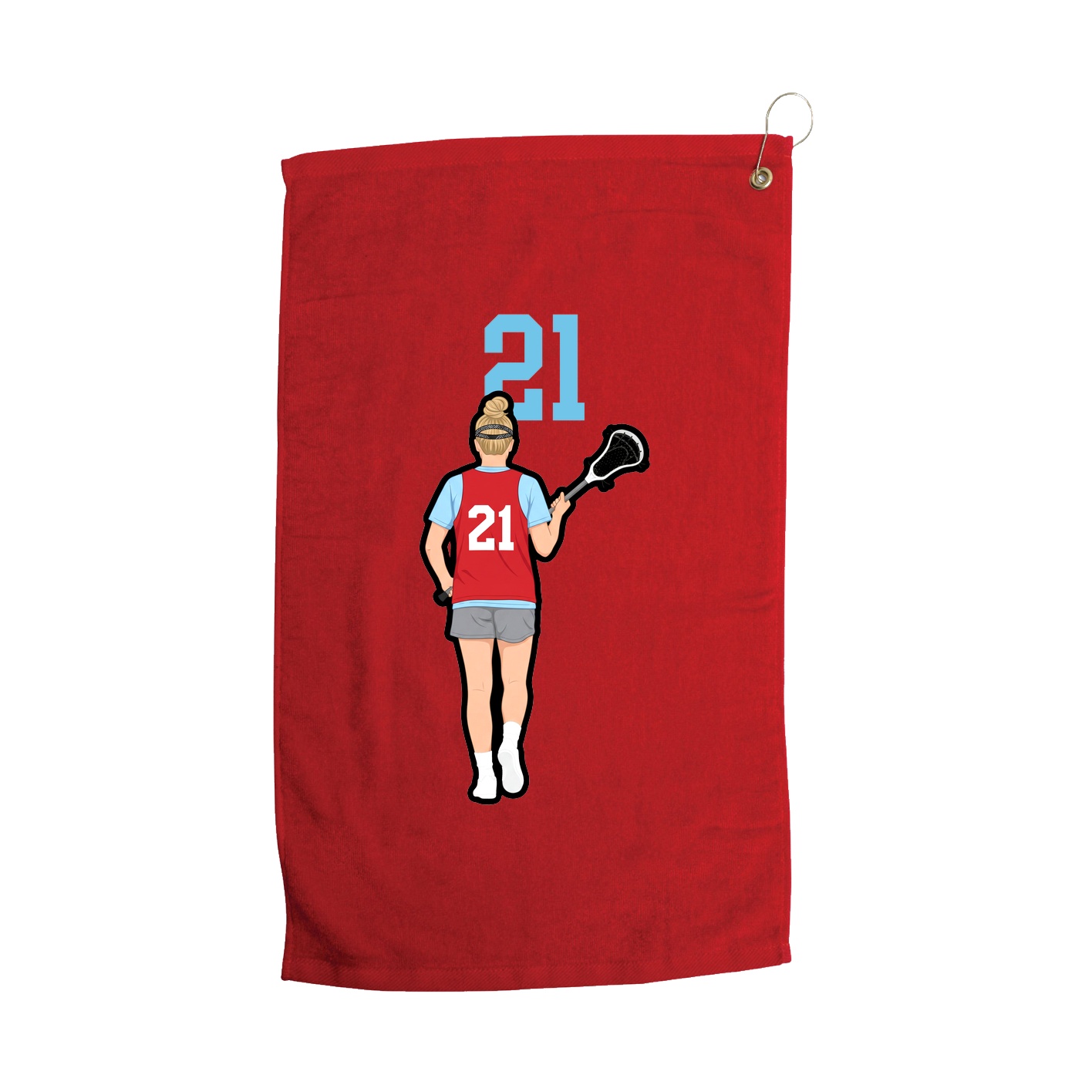 Golf Towel — Number Top in Red