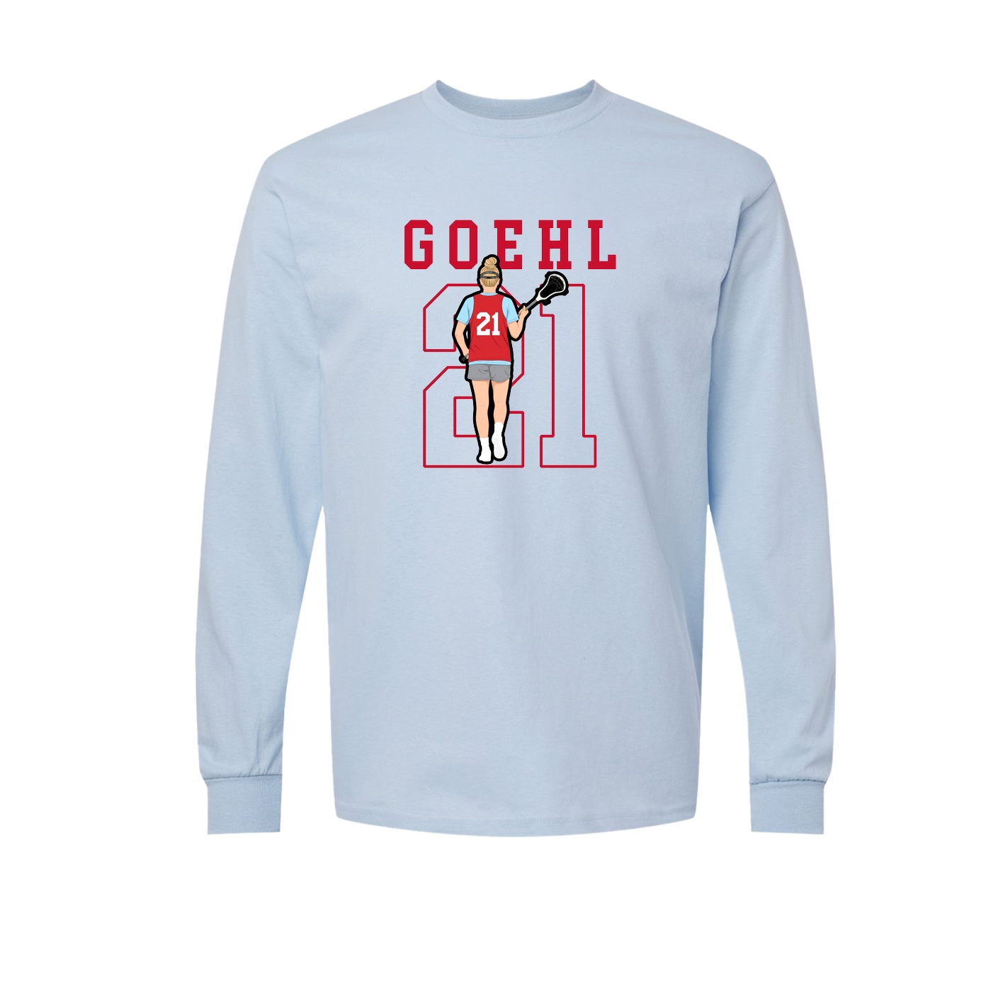 Long Sleeve Tee — Shirsey in Light Blue