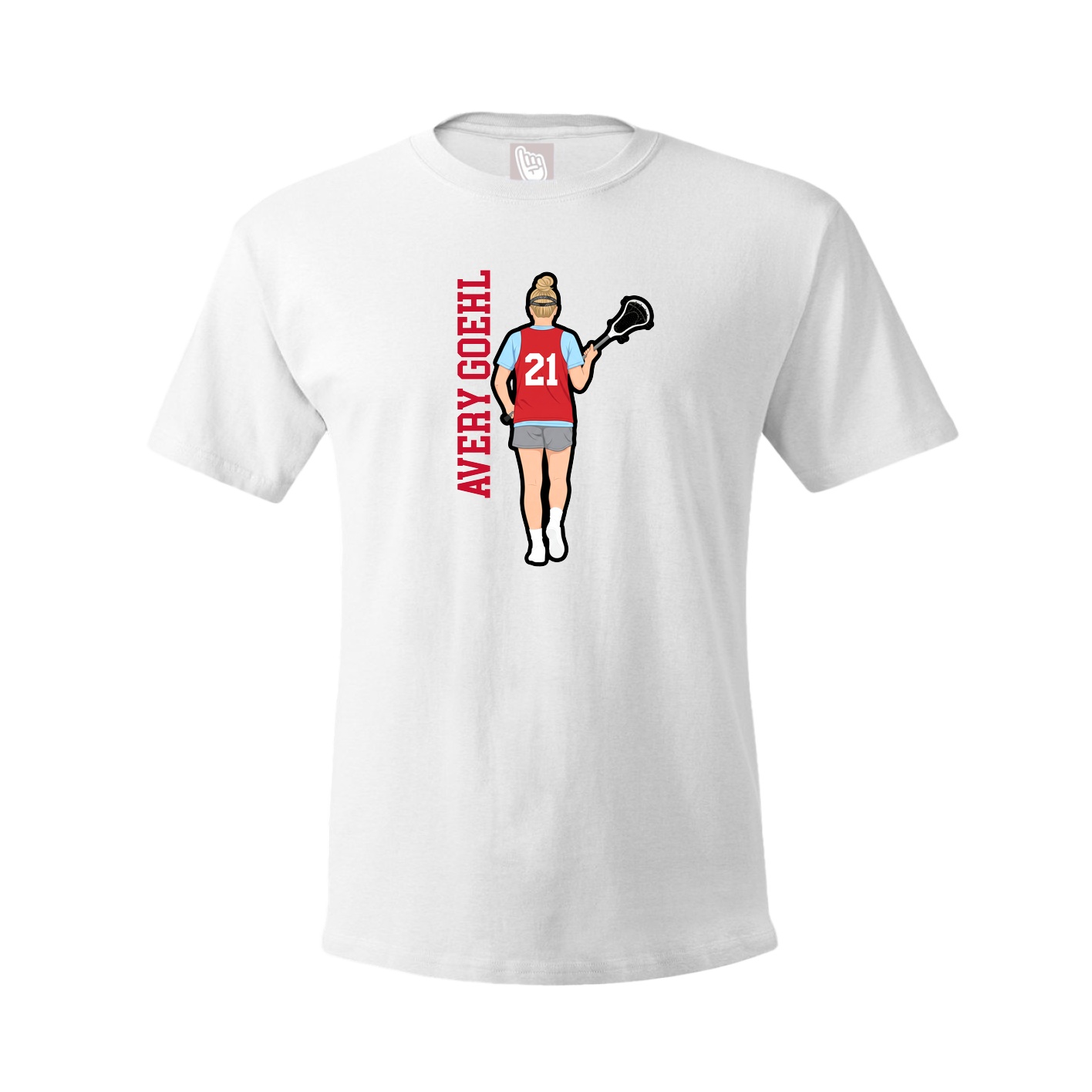 Youth Tee — Name Vertical in White