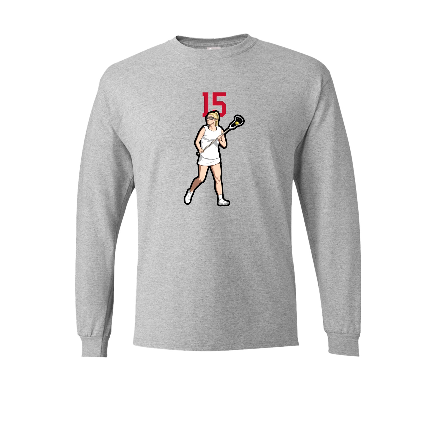 Long Sleeve Tee — Number Top in Grey