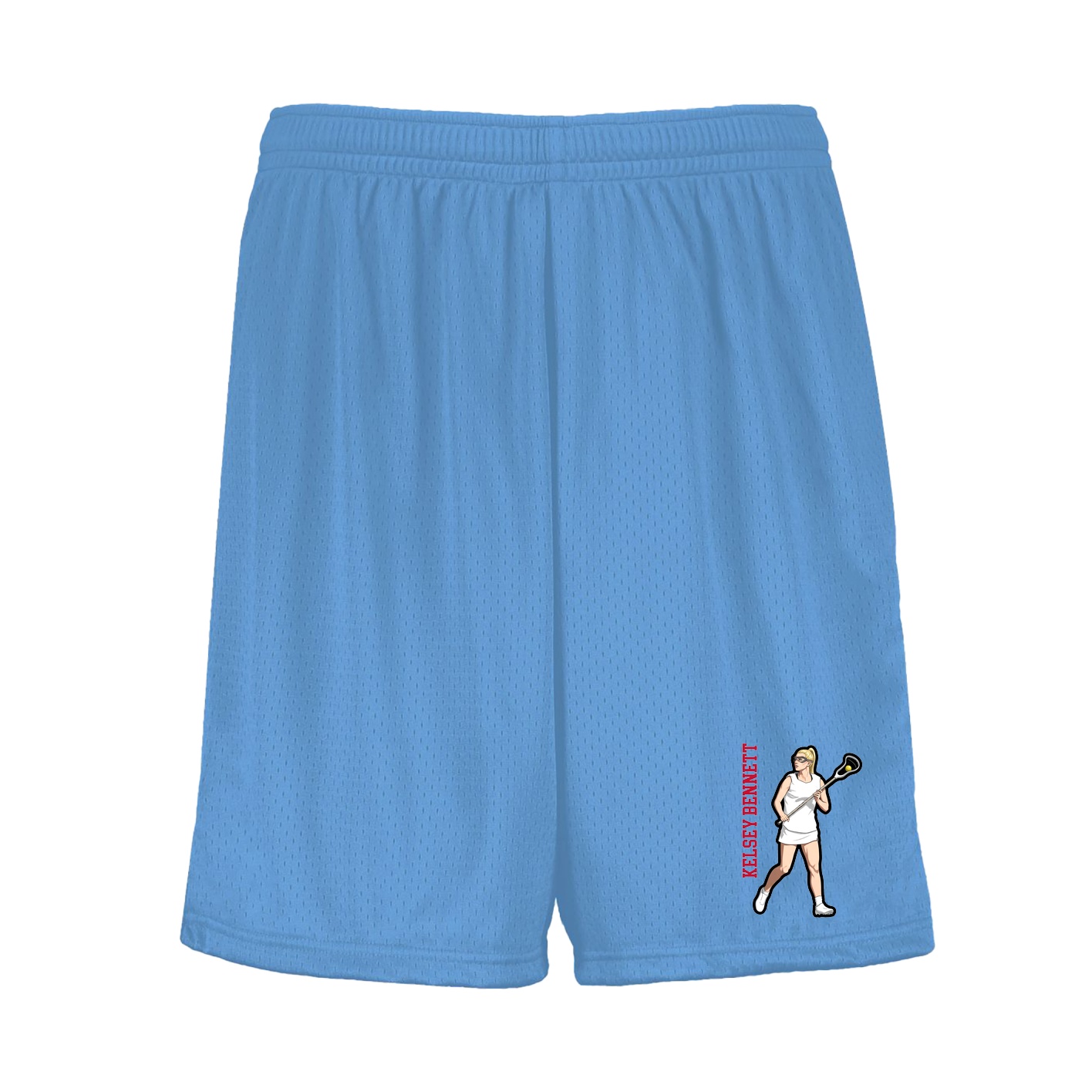 Shorts — Name Vertical in Light Blue