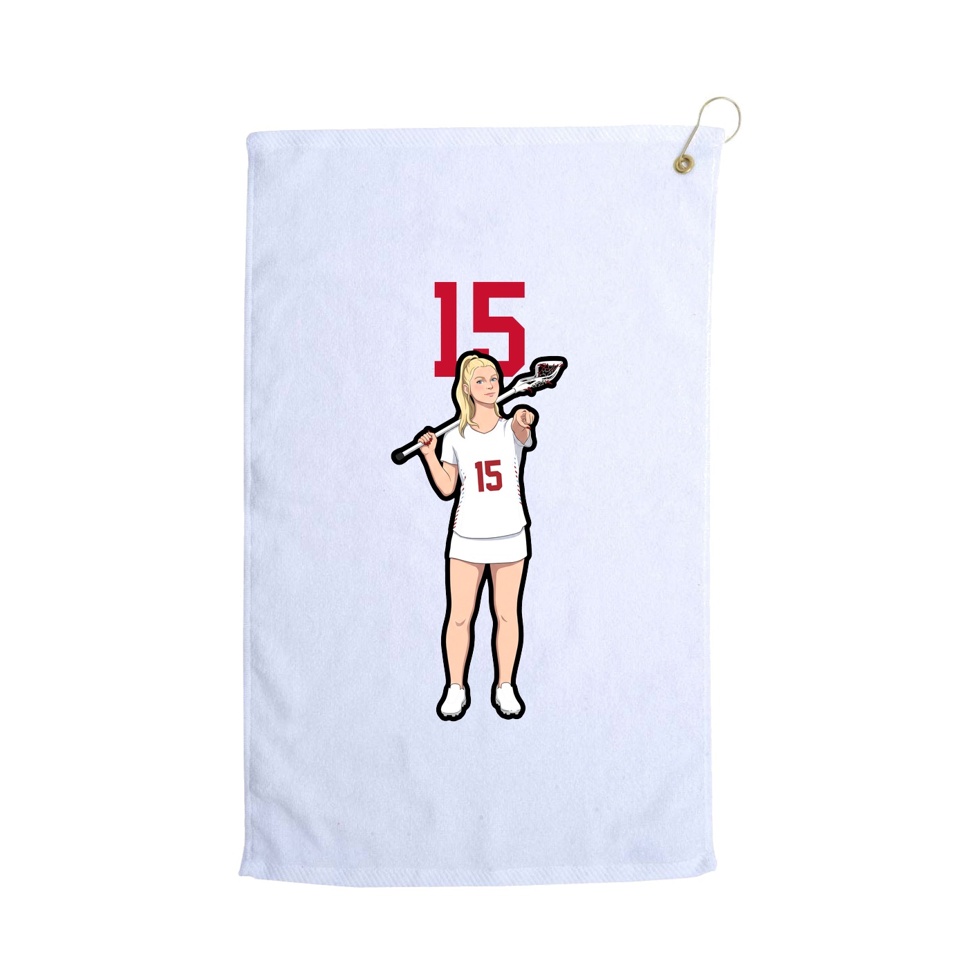 Golf Towel — Number Top in White
