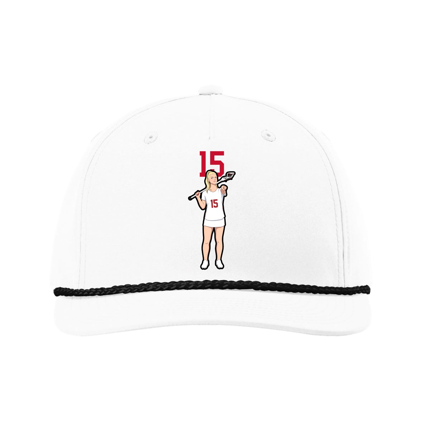 Five-Panel Classic Rope Cap — Number Top in White