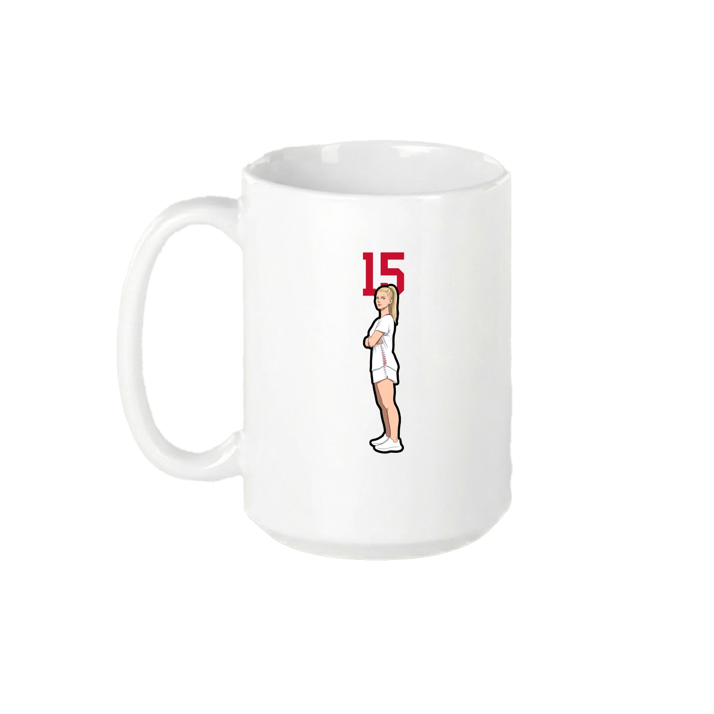 15oz Coffee Mug — Number Top in White