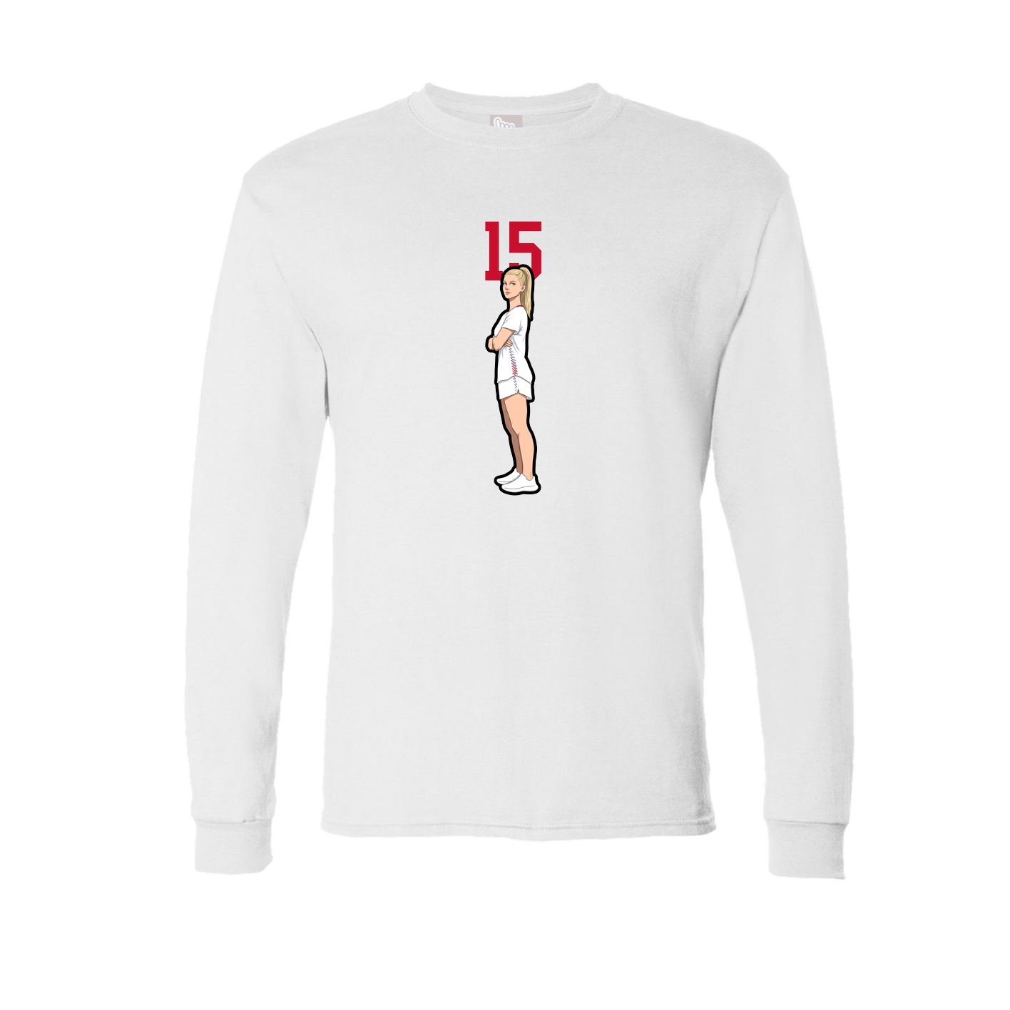 Long Sleeve Tee — Number Top in White