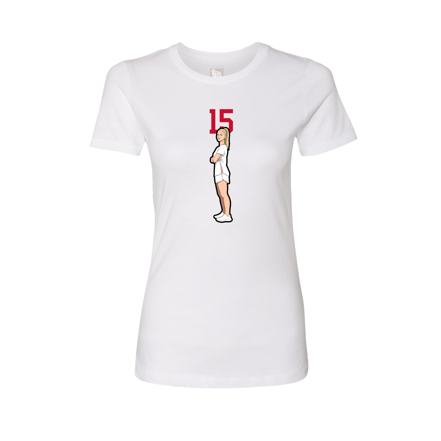 Fitted Women's Tee — Number Top in White
