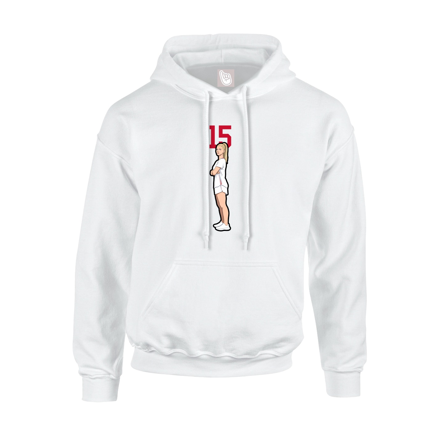 Youth Hoodie — Number Top in White