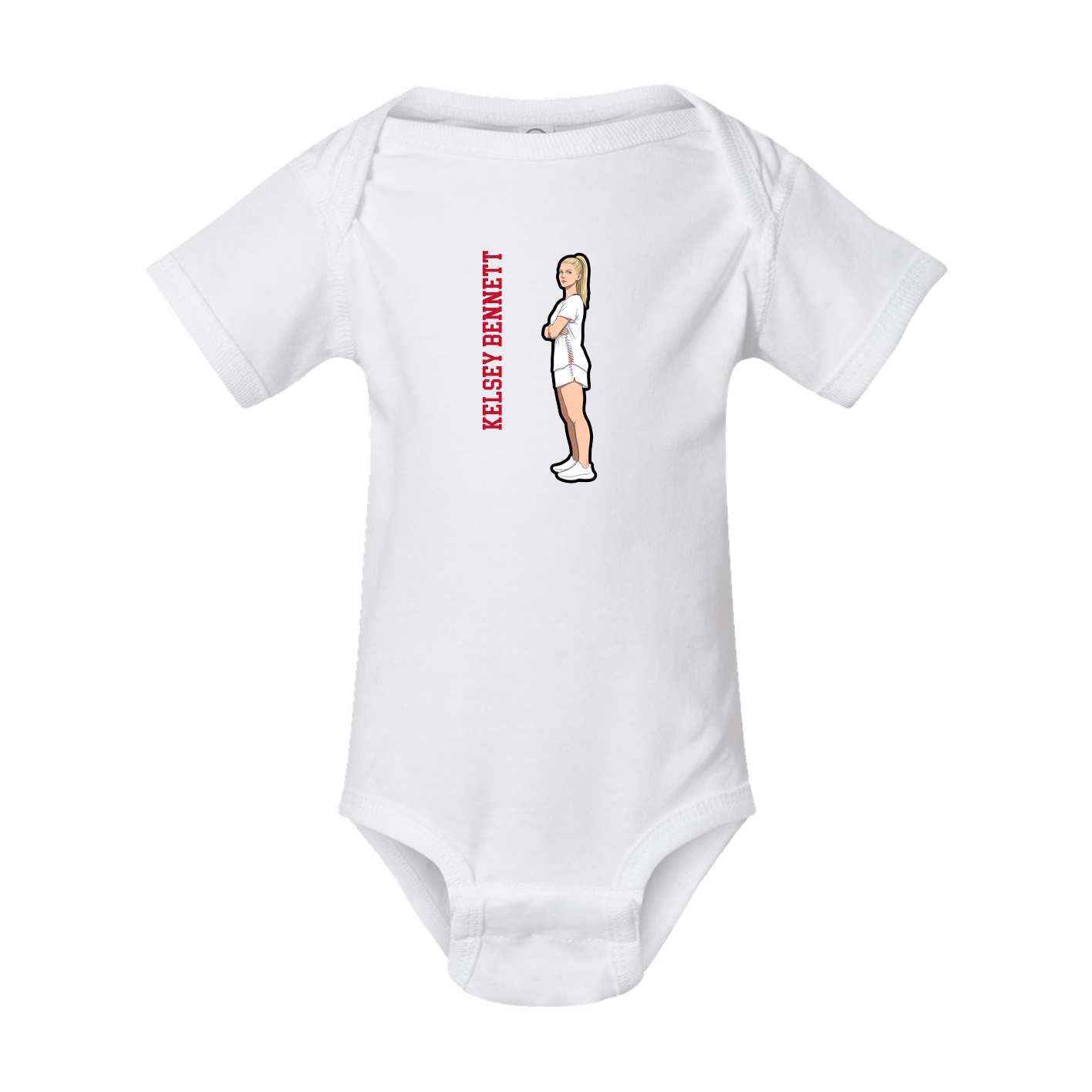 Baby Onesie — Name Vertical in White