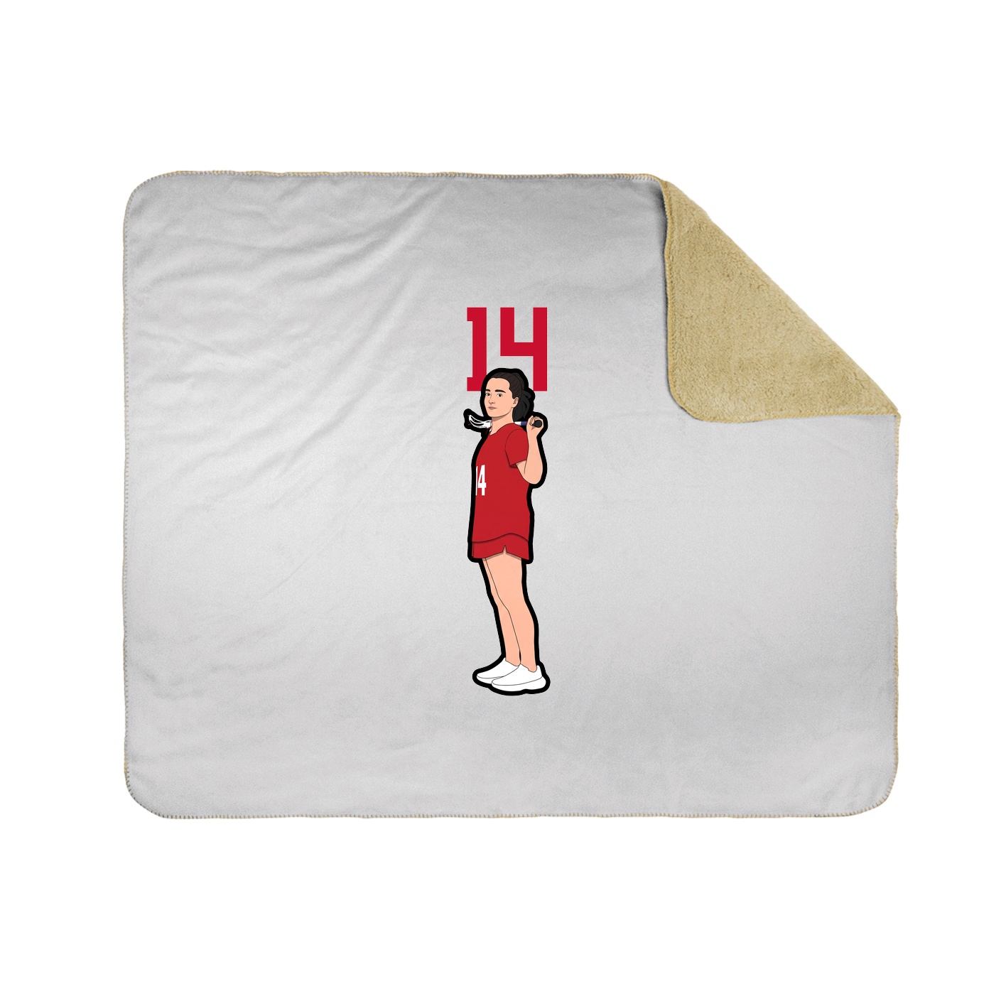 Throw Blanket — Number Top in White