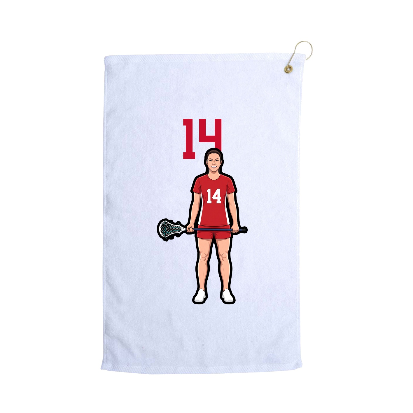 Golf Towel — Number Top in White