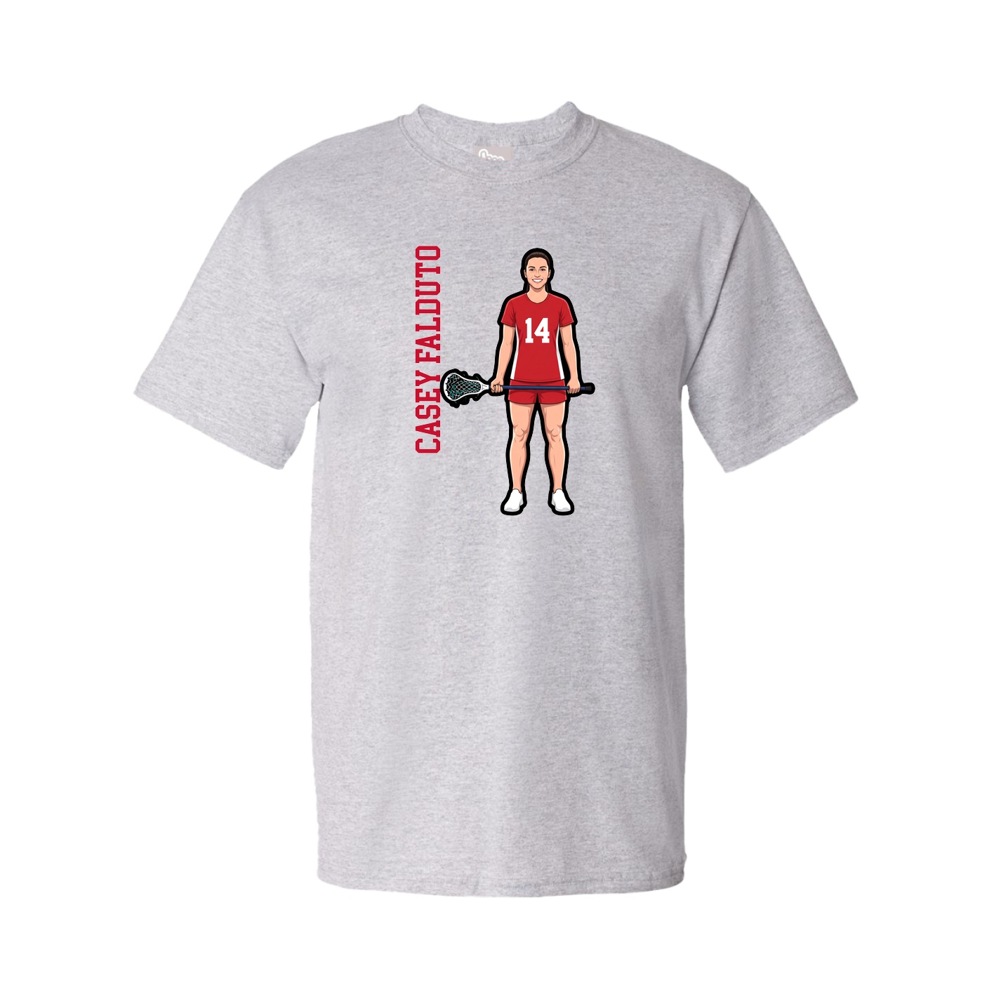 Tee — Name Vertical in Grey