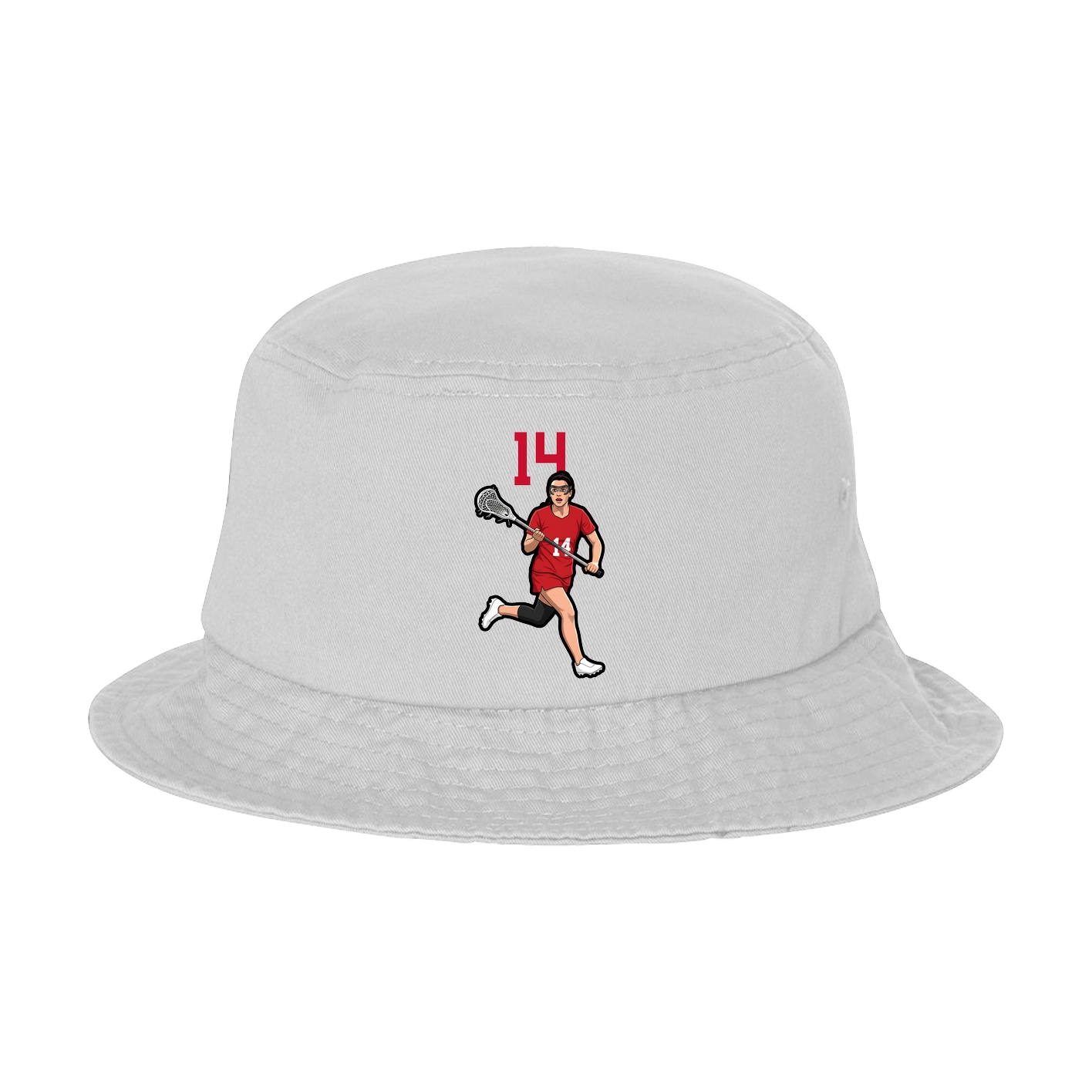 Bucket Cap — Number Top in White
