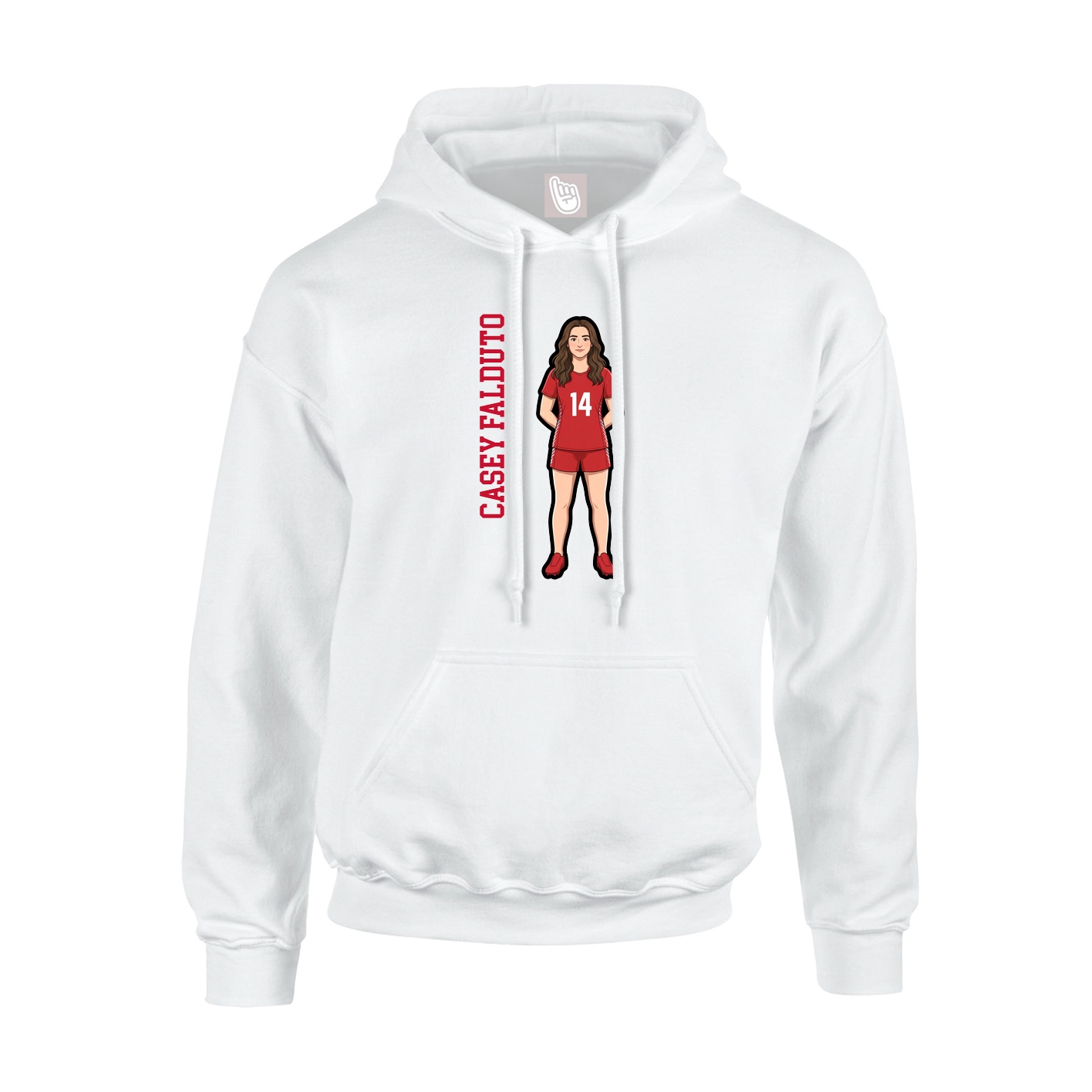Youth Hoodie — Name Vertical in White