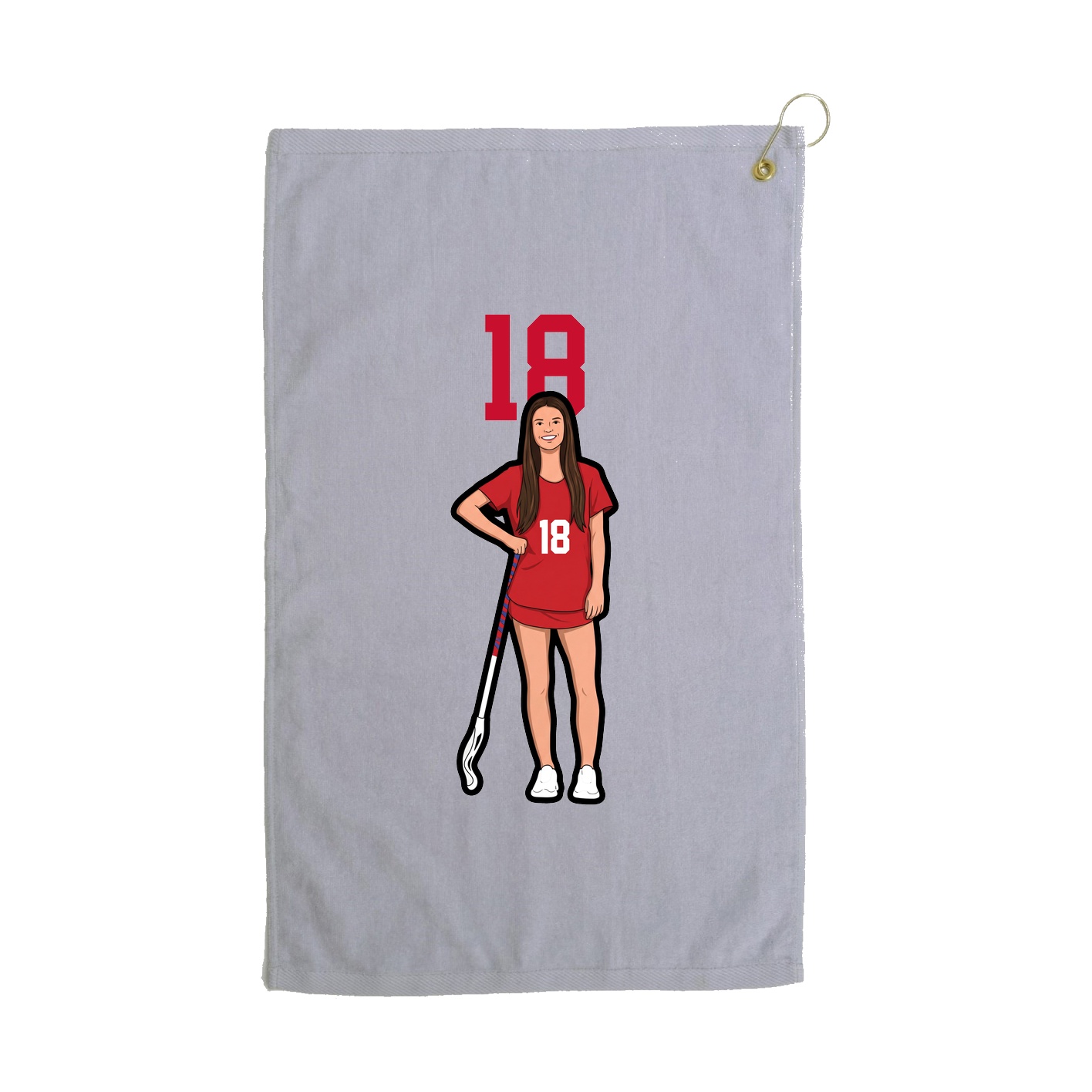 Golf Towel — Number Top in Grey