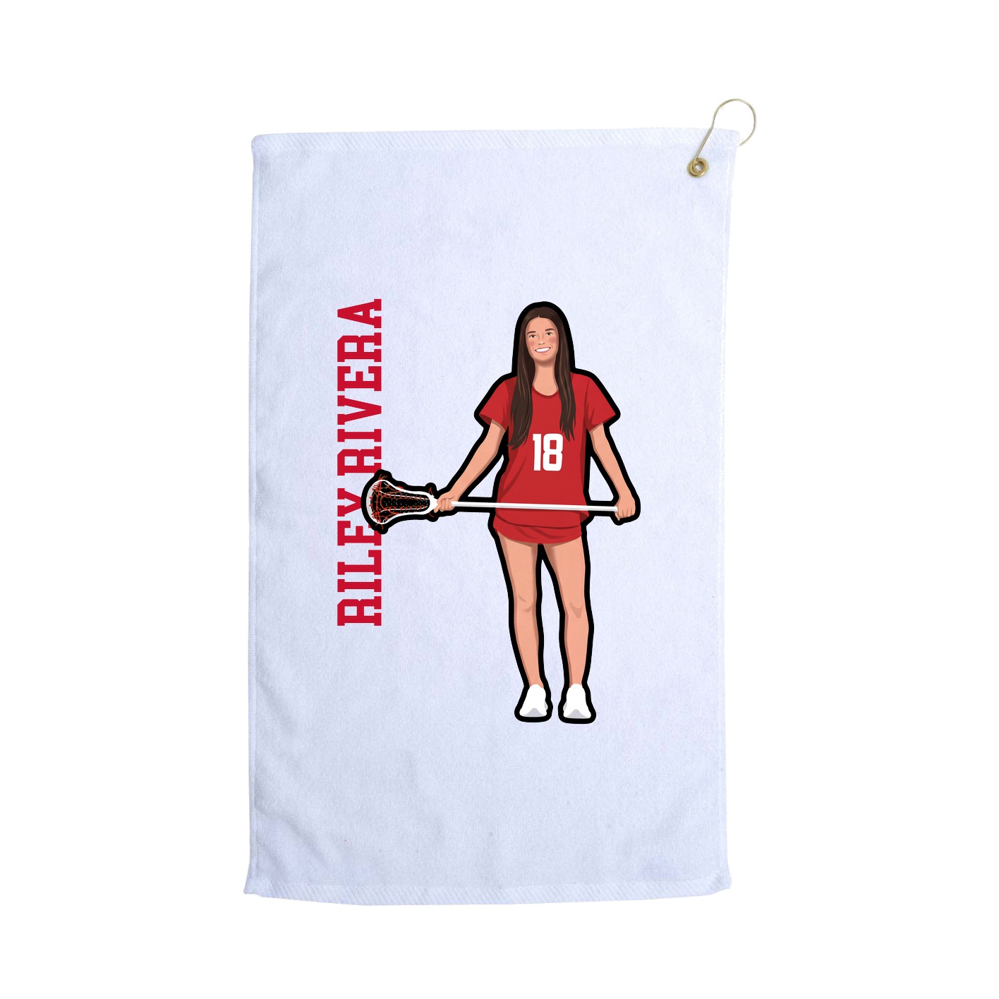 Golf Towel — Name Vertical in White