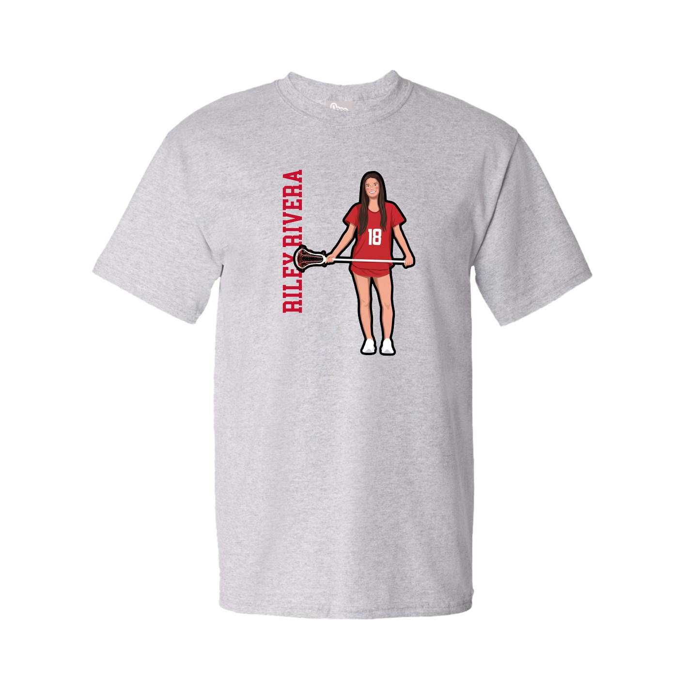 Tee — Name Vertical in Grey