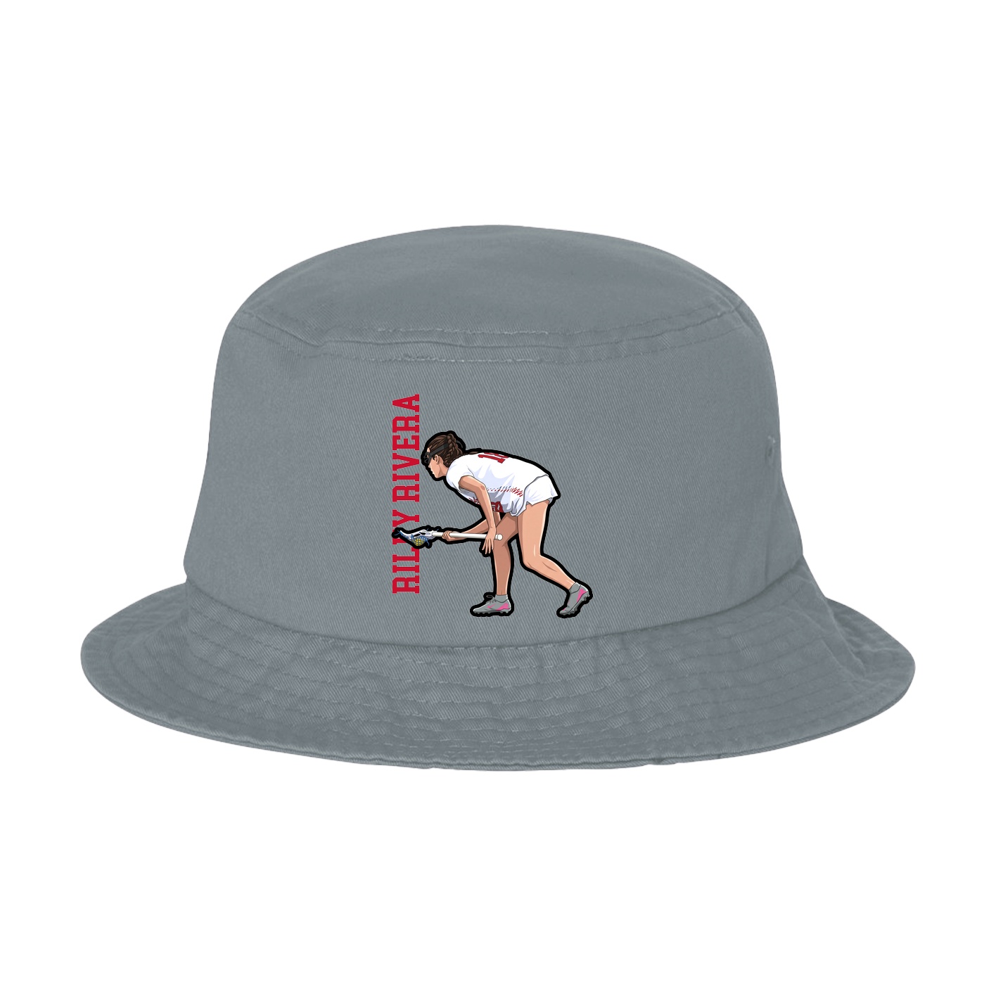 Bucket Cap — Name Vertical in Grey