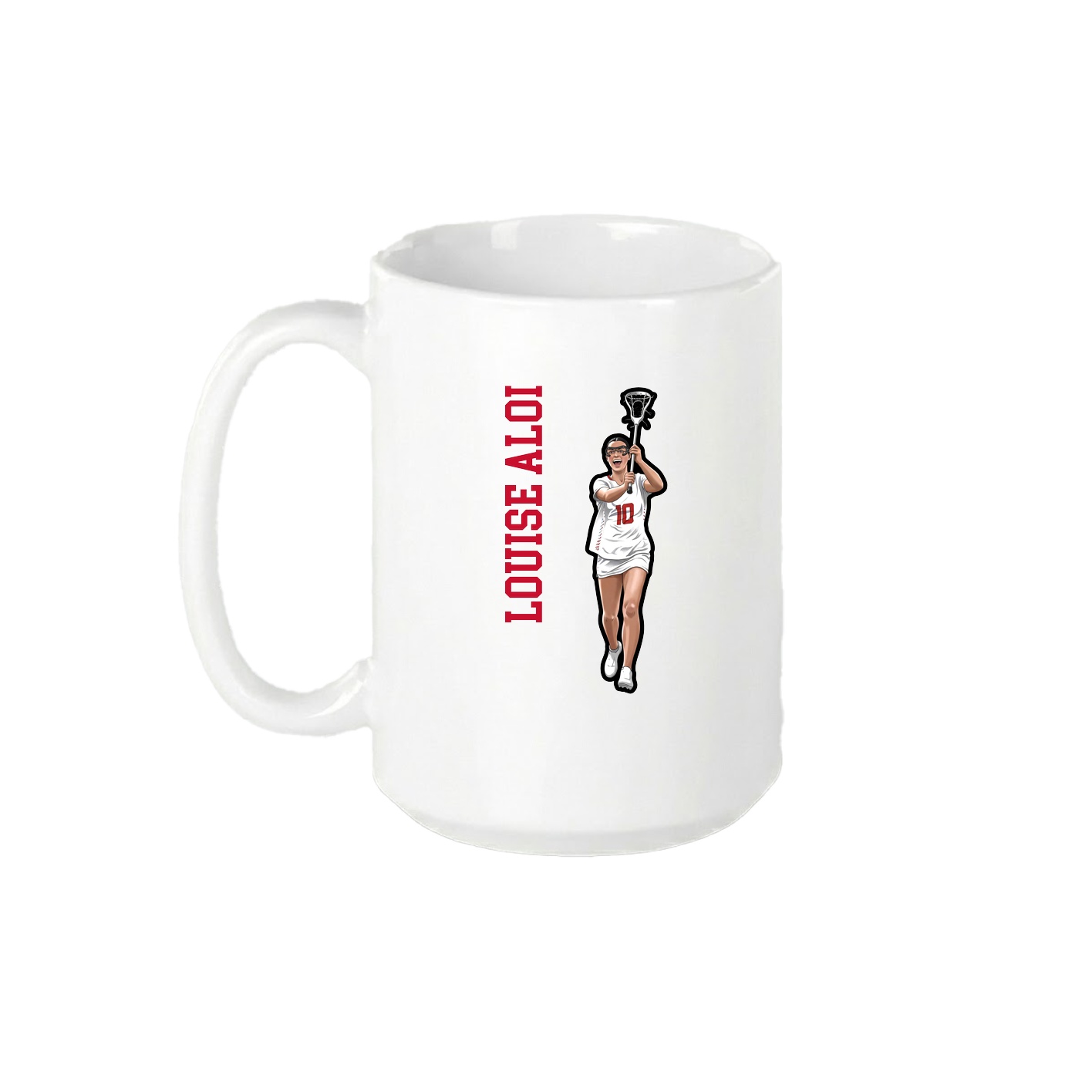 15oz Coffee Mug — Name Vertical in White