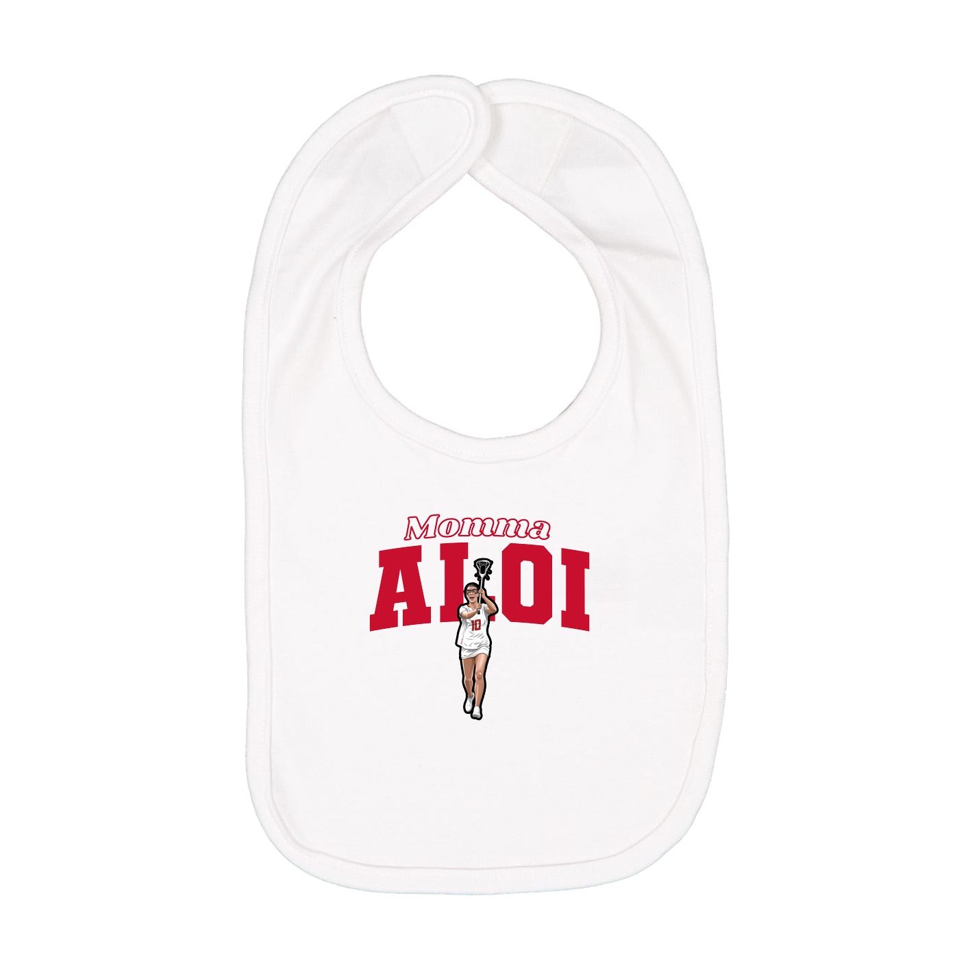 Infant Bib — Mothers Day Block in White