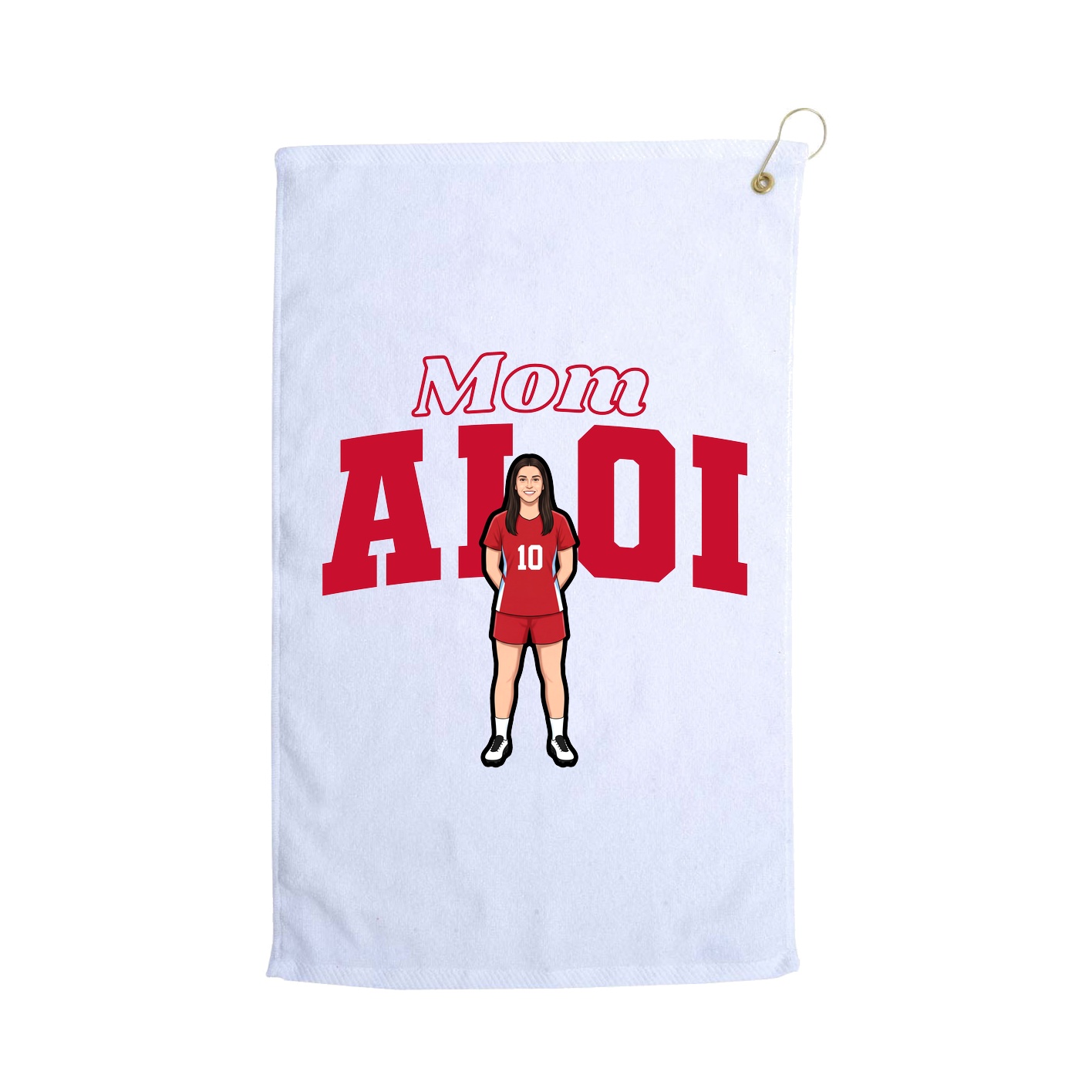 Golf Towel — Mothers Day Block in White