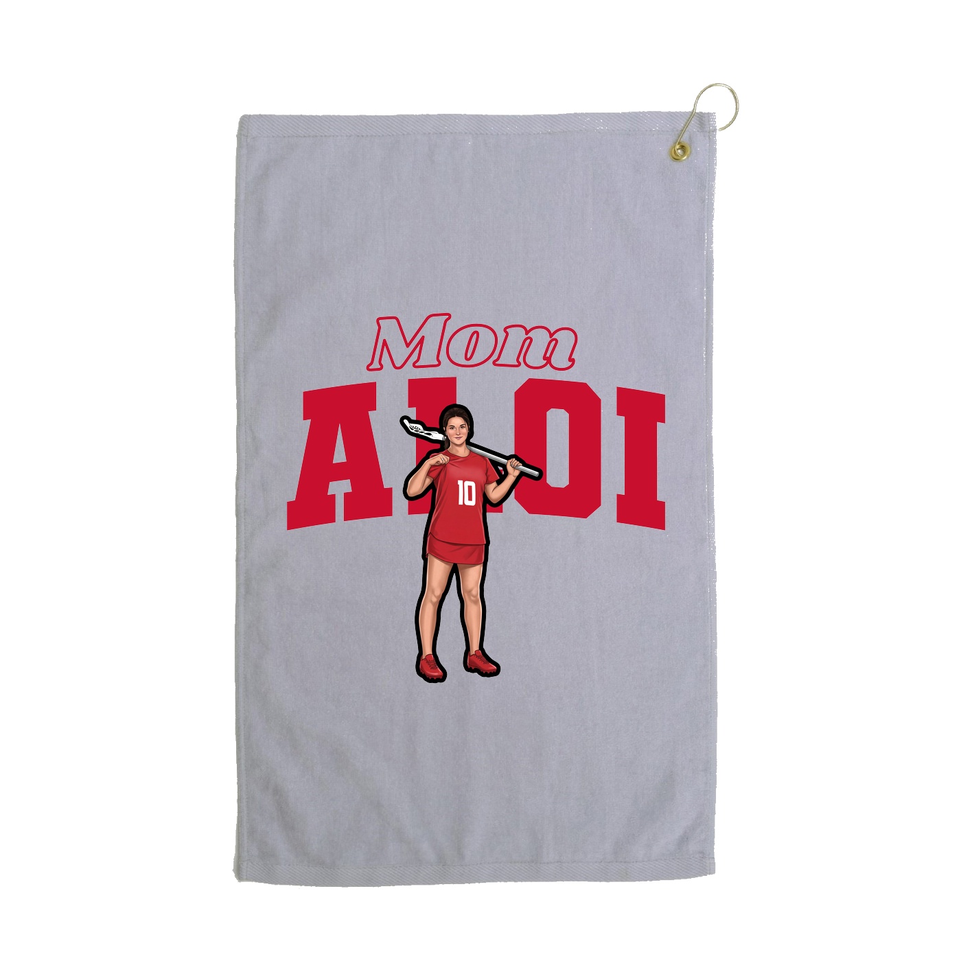 Golf Towel — Mothers Day Block in Grey