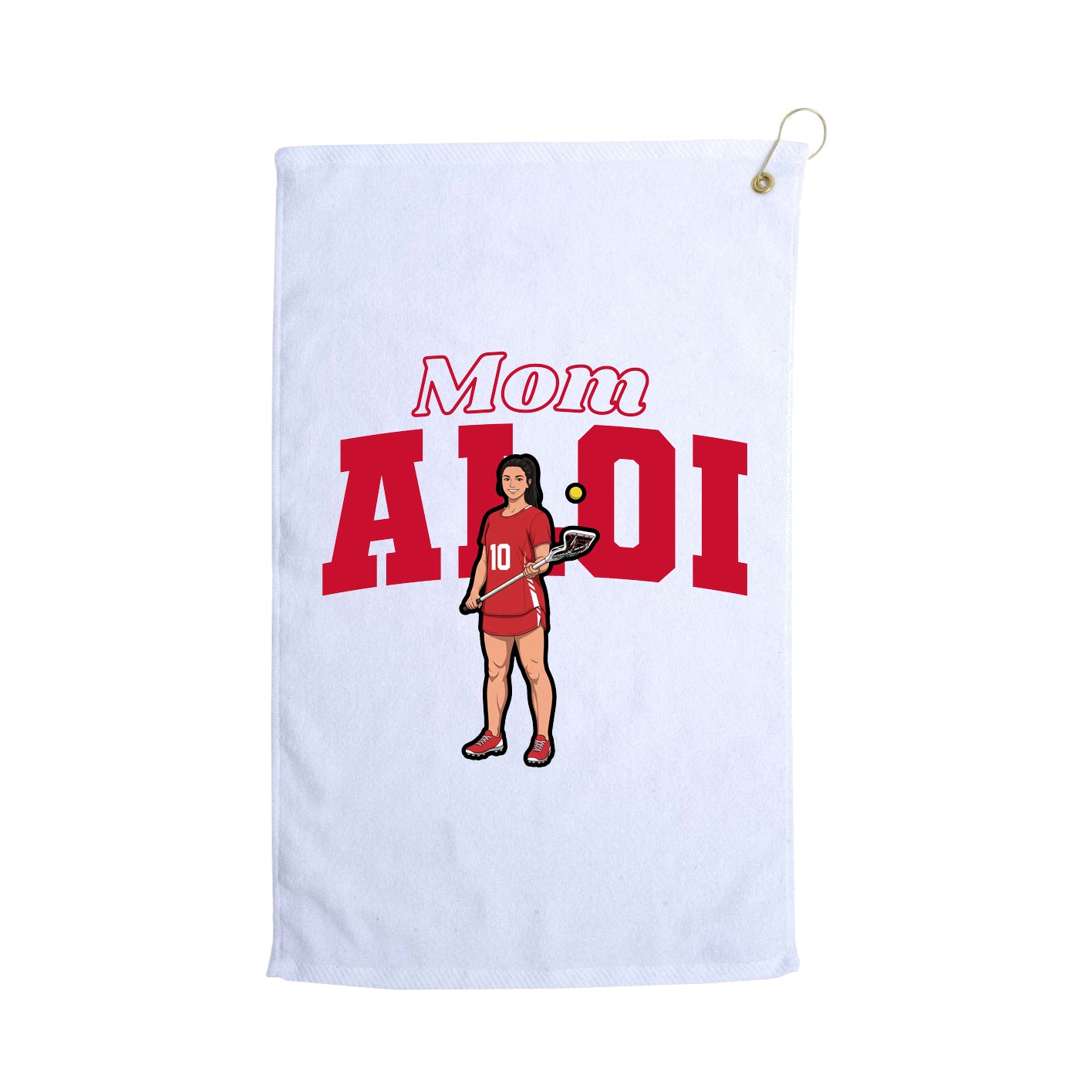 Golf Towel — Mothers Day Block in White