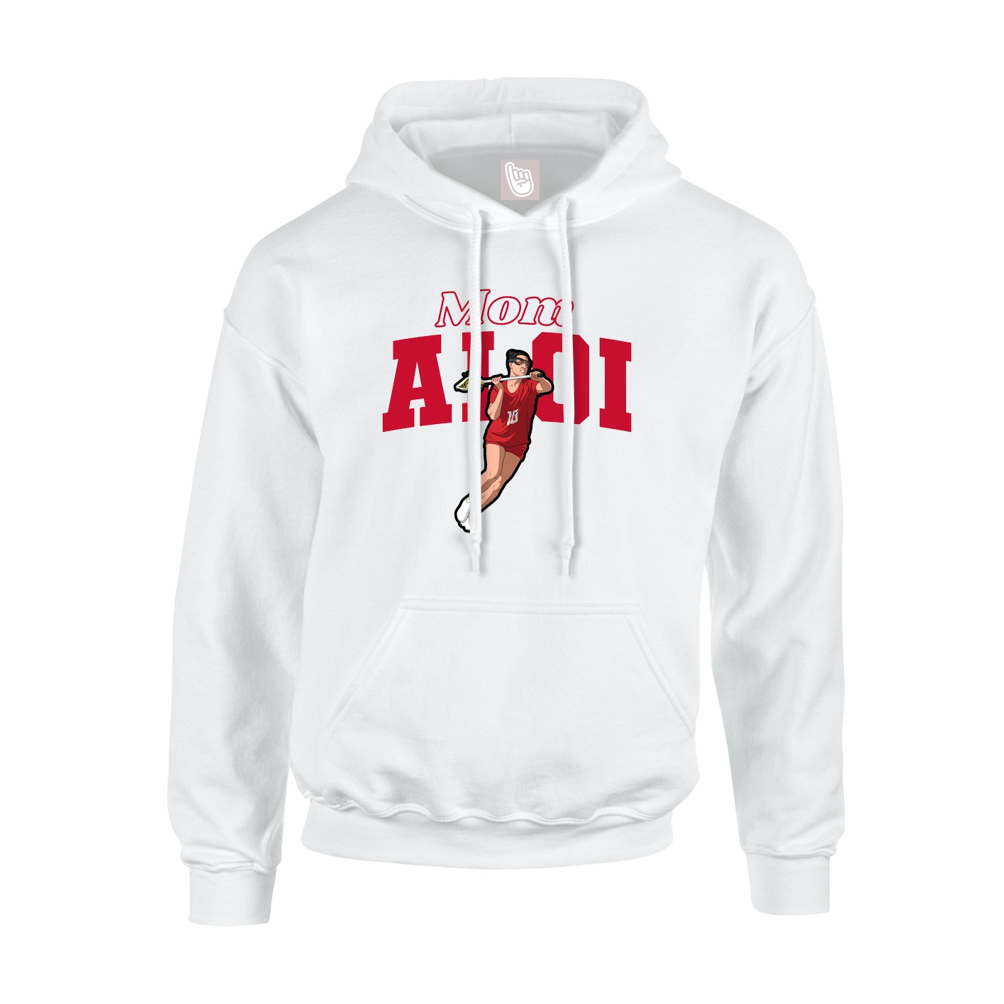 Youth Hoodie — Mothers Day Block in White