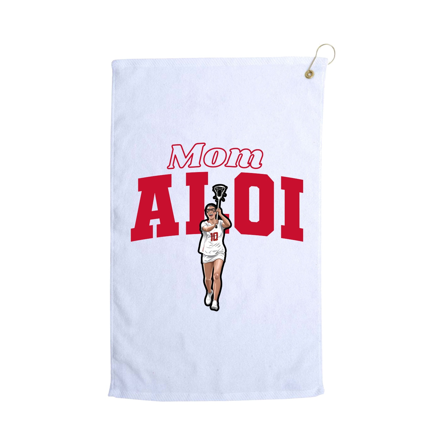 Golf Towel — Mothers Day Block in White