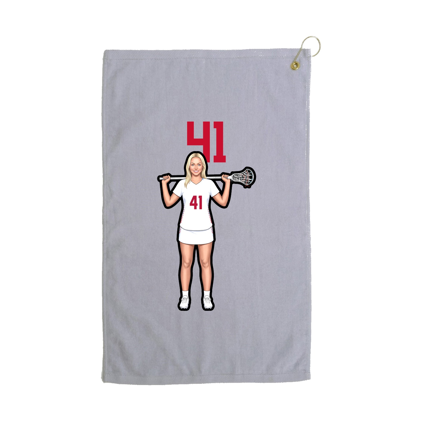 Golf Towel — Number Top in Grey