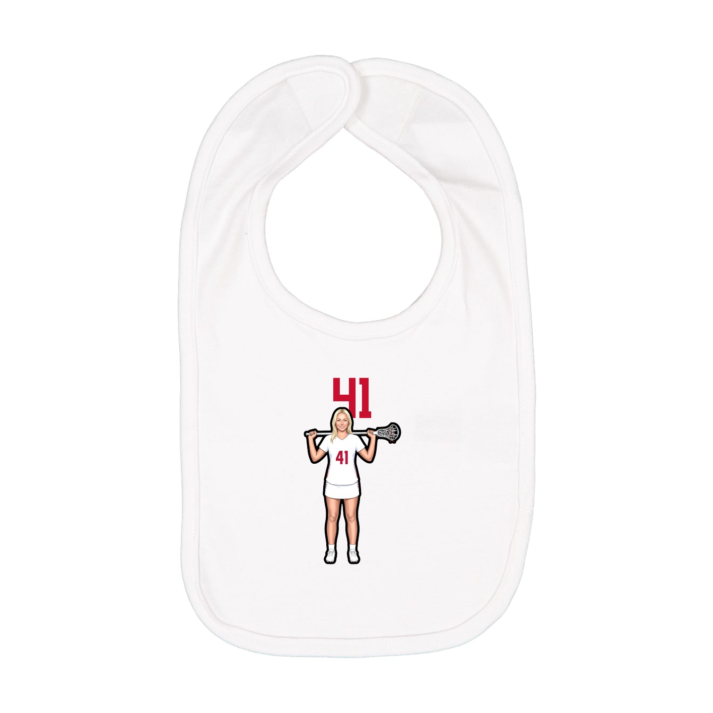 Infant Bib — Number Top in White