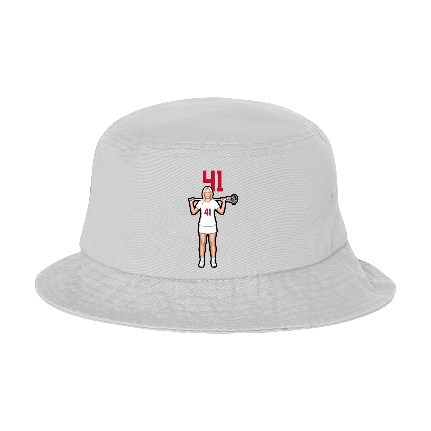 Bucket Cap — Number Top in White