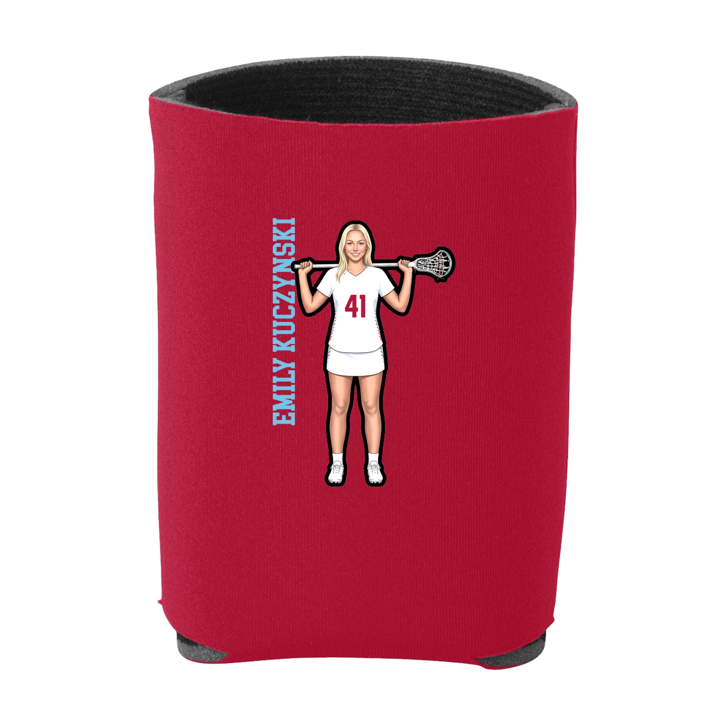Can Holder — Name Vertical in Red