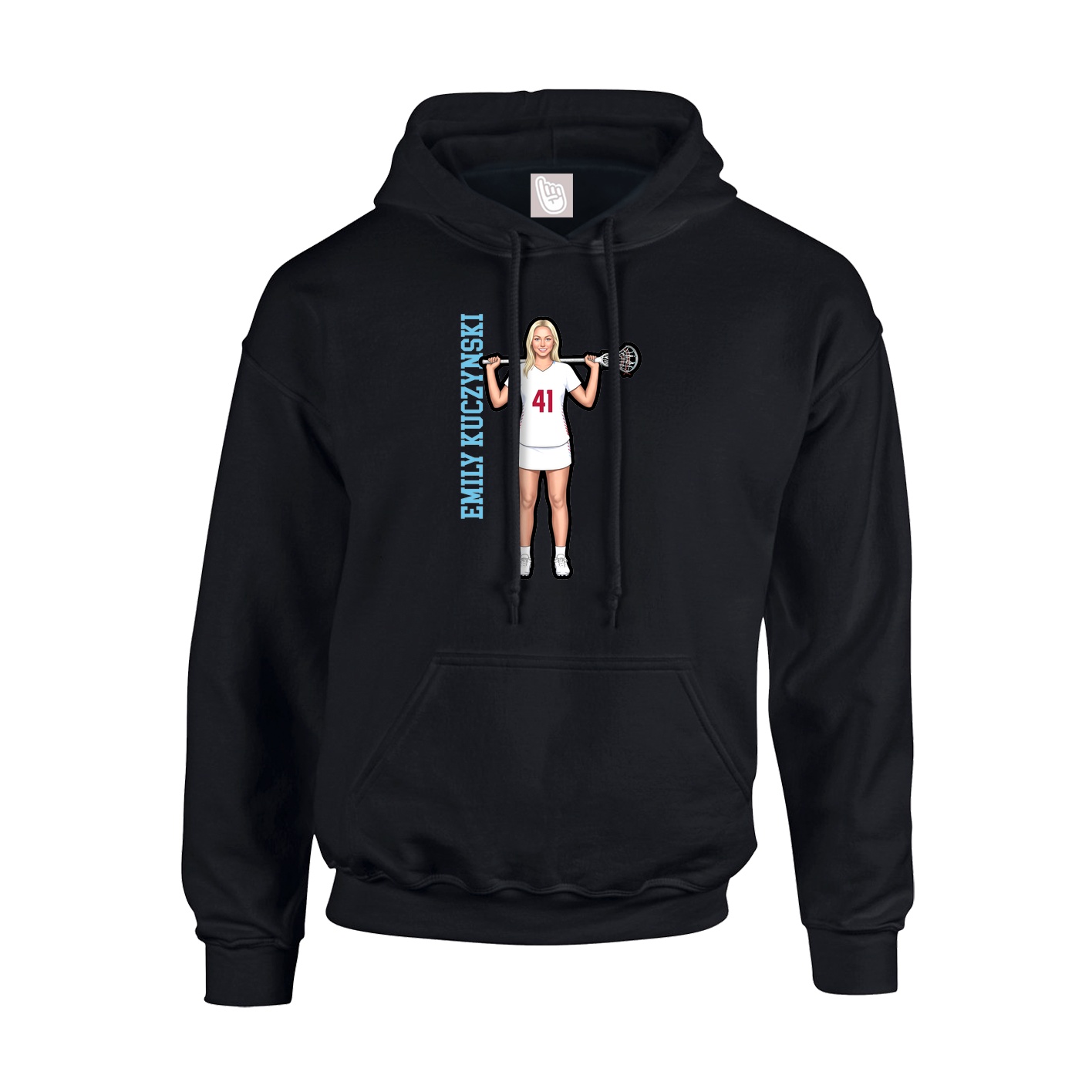 Youth Hoodie — Name Vertical in Black