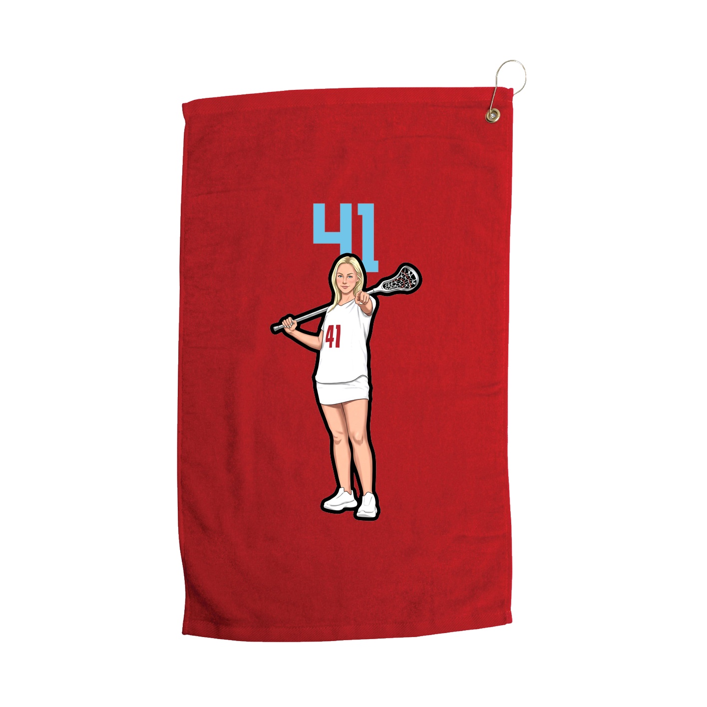 Golf Towel — Number Top in Red