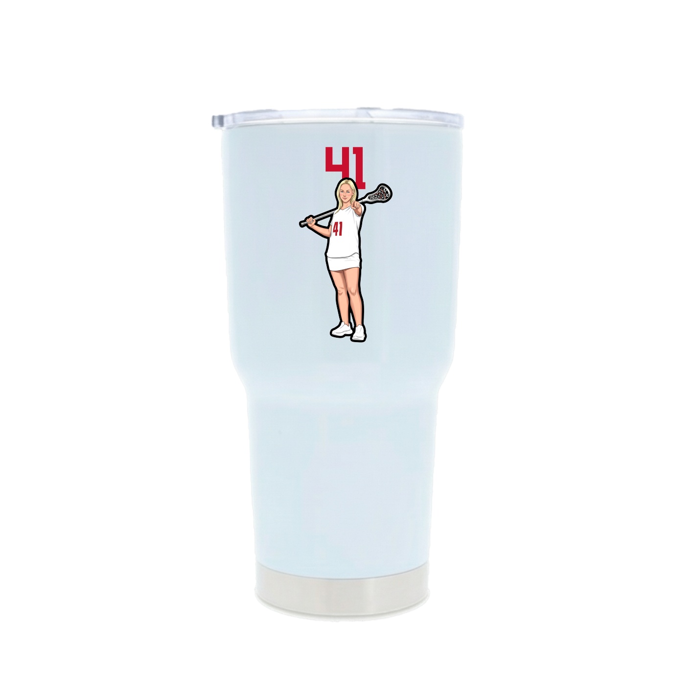 30oz Stainless Steel Tumbler — Number Top in White