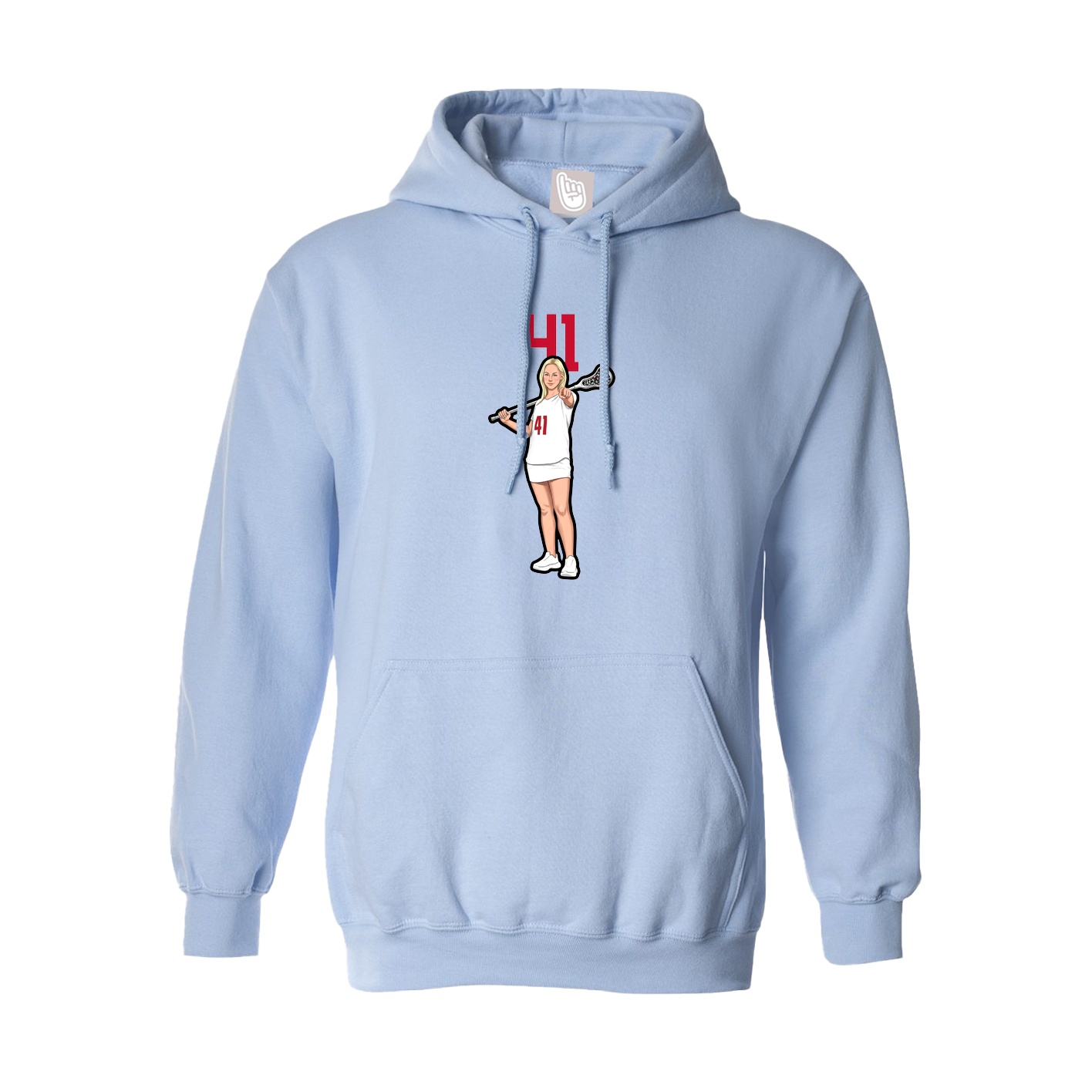 Hoodie — Number Top in Light Blue